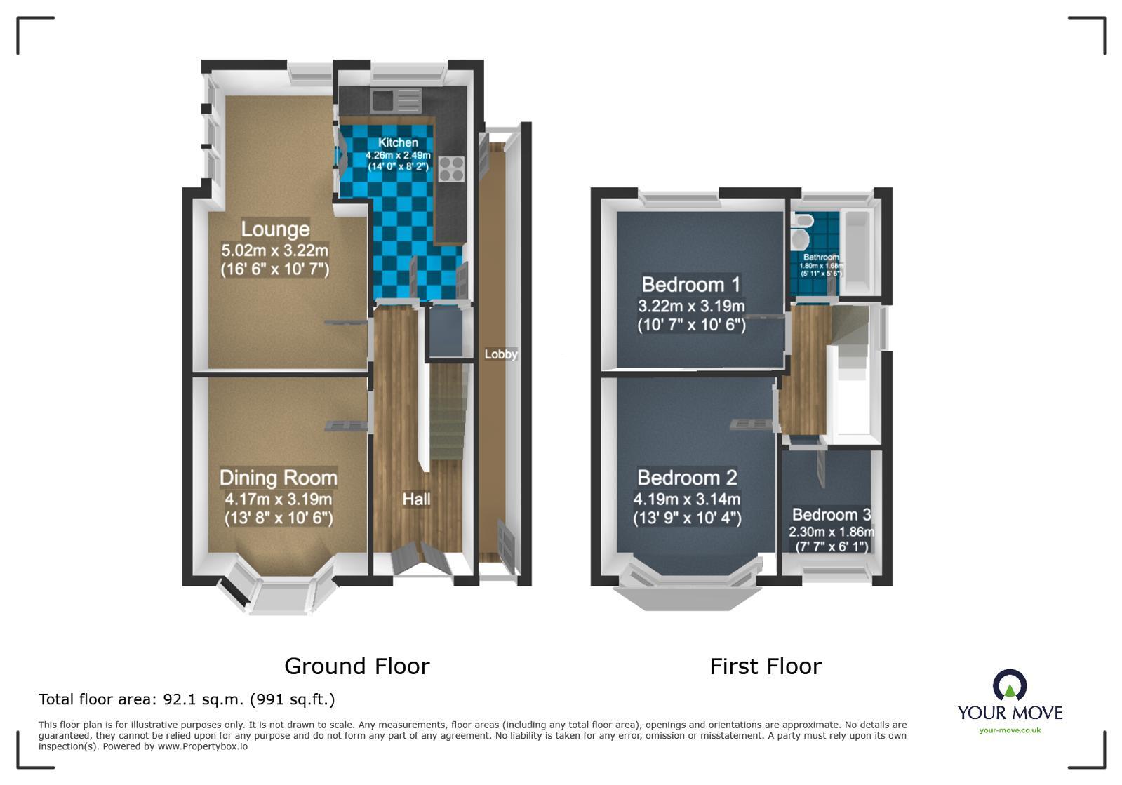 Floorplan of 3 bedroom Semi Detached House for sale, Watsons Green Road, Dudley, West Midlands, DY2