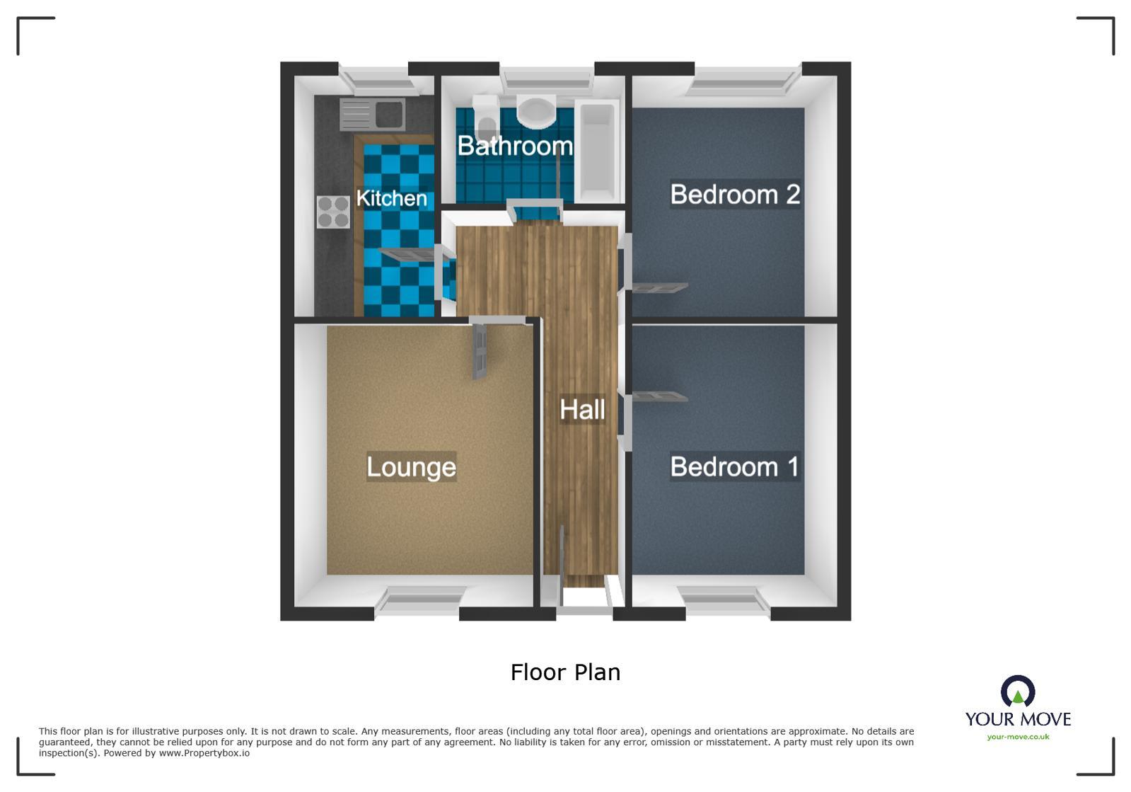 Floorplan of 2 bedroom Flat for sale, Overton Place, West Midlands, B71