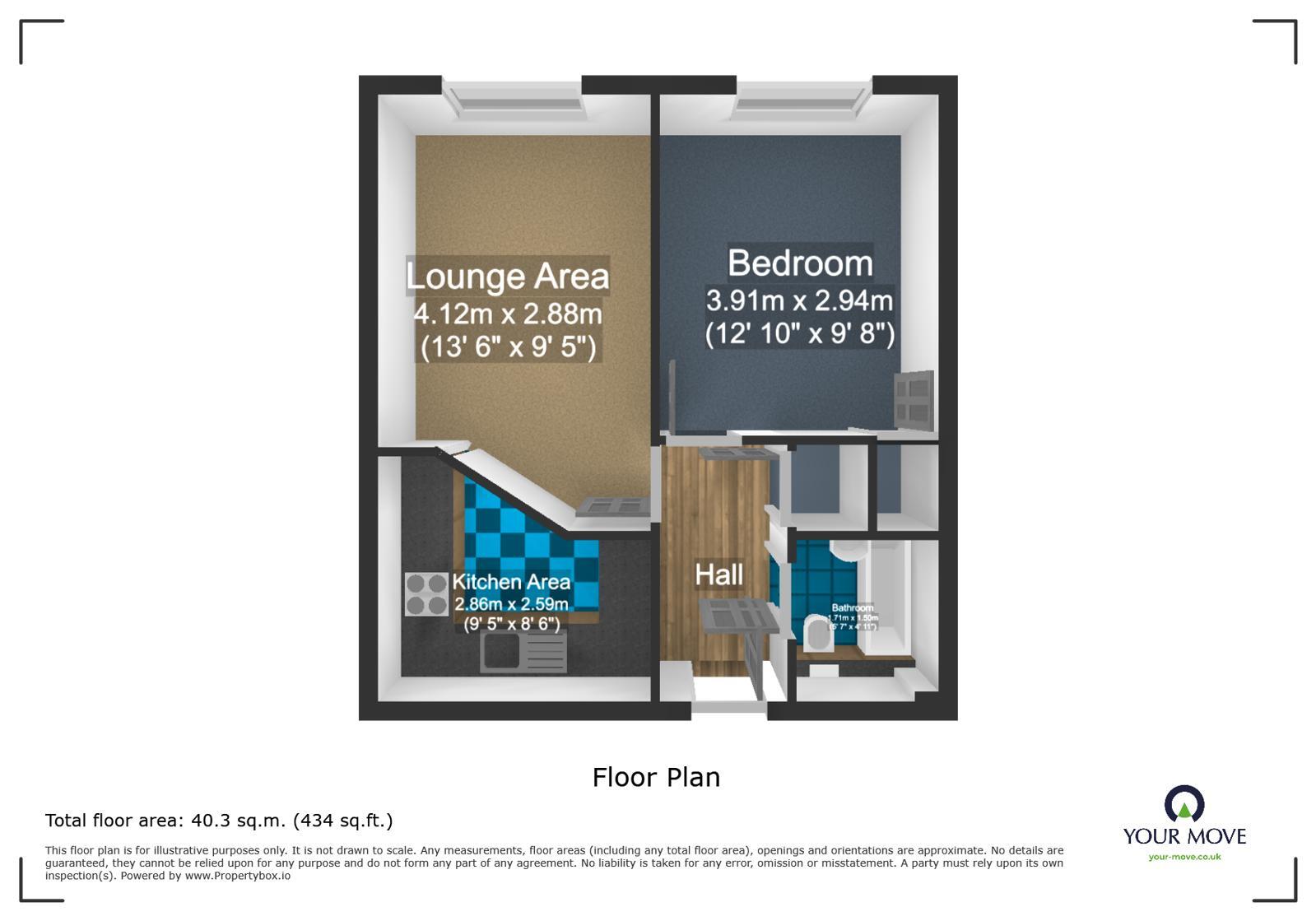 Floorplan of 1 bedroom Flat for sale, High Street, Amblecote, West Midlands, DY8