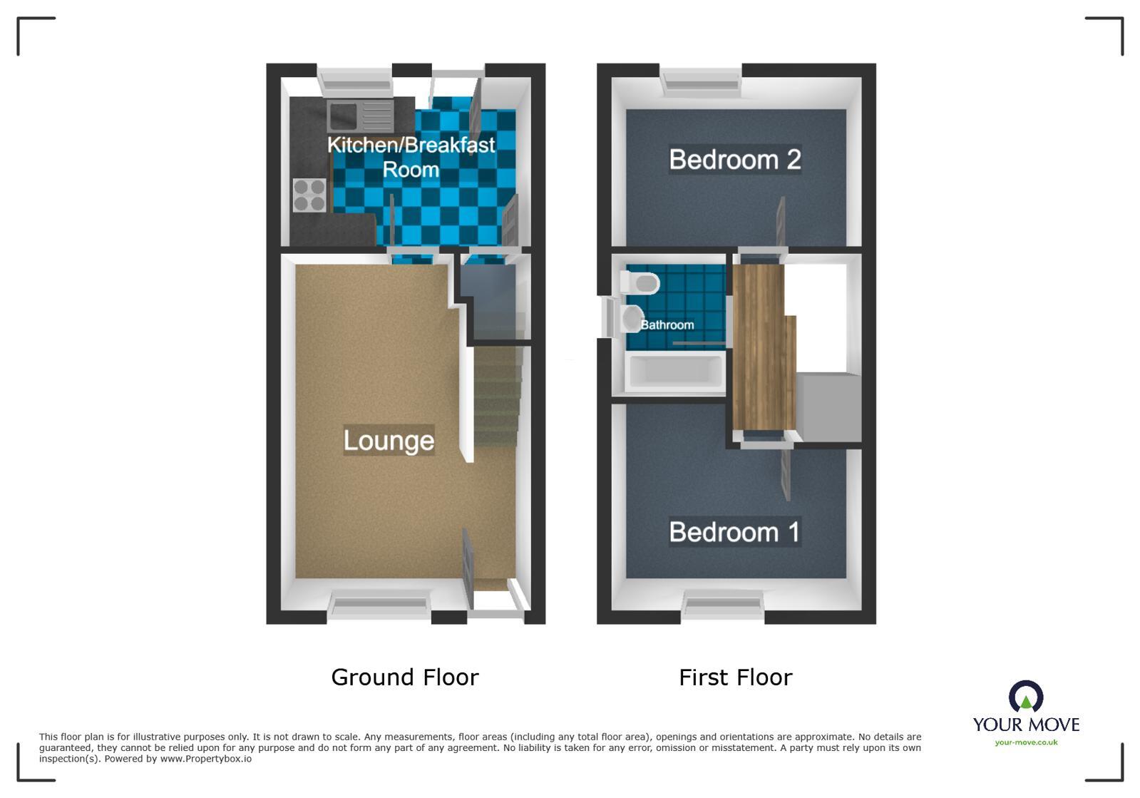 Floorplan of 2 bedroom Semi Detached House for sale, Lambert Fold, Dudley, West Midlands, DY2