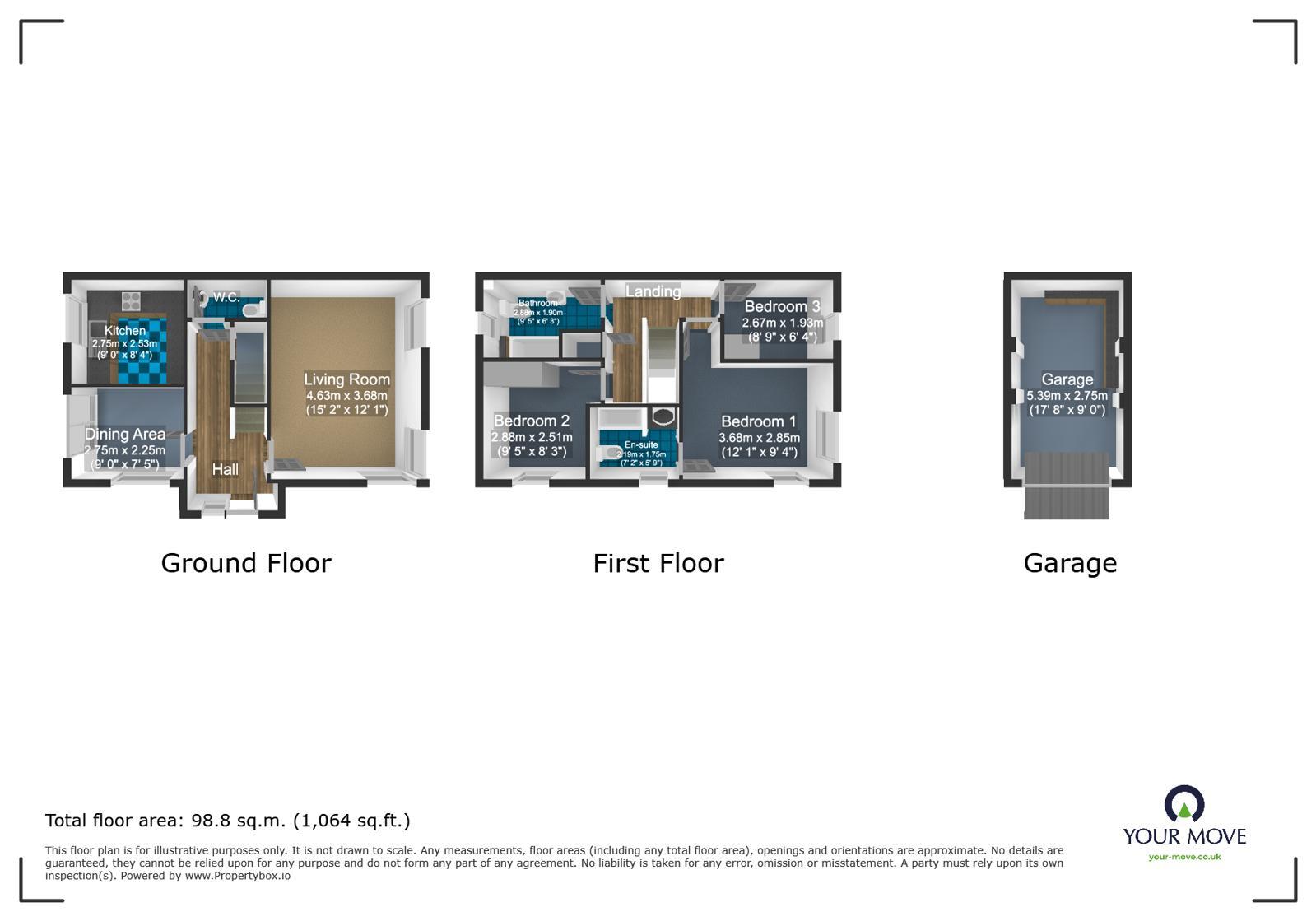 Floorplan of 3 bedroom Detached House for sale, Guardians Close, Tipton, West Midlands, DY4