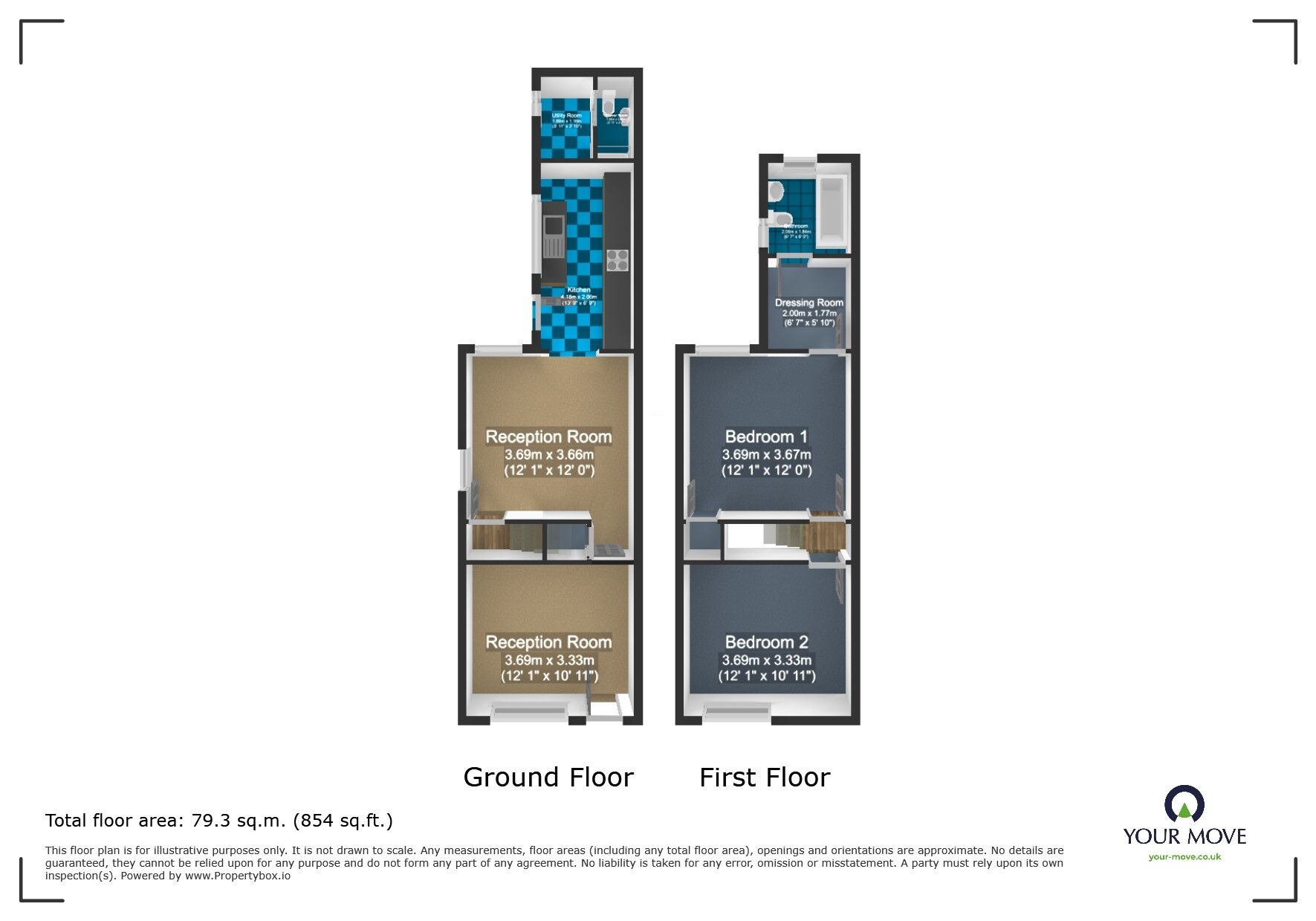 Floorplan of 2 bedroom Semi Detached House for sale, Himley Road, Gornal Wood, Dudley, DY3