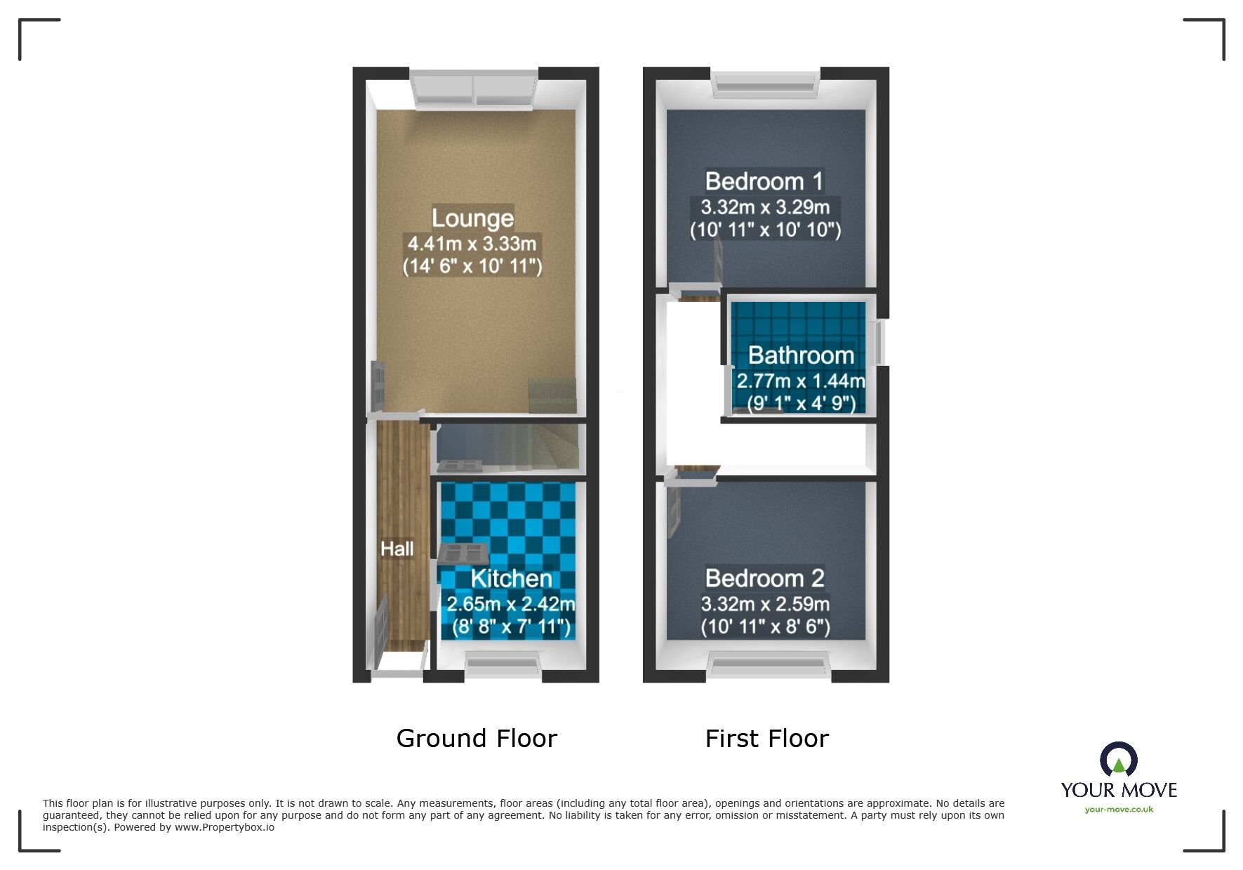Floorplan of 2 bedroom Semi Detached House for sale, Acacia Close, Dudley, West Midlands, DY1