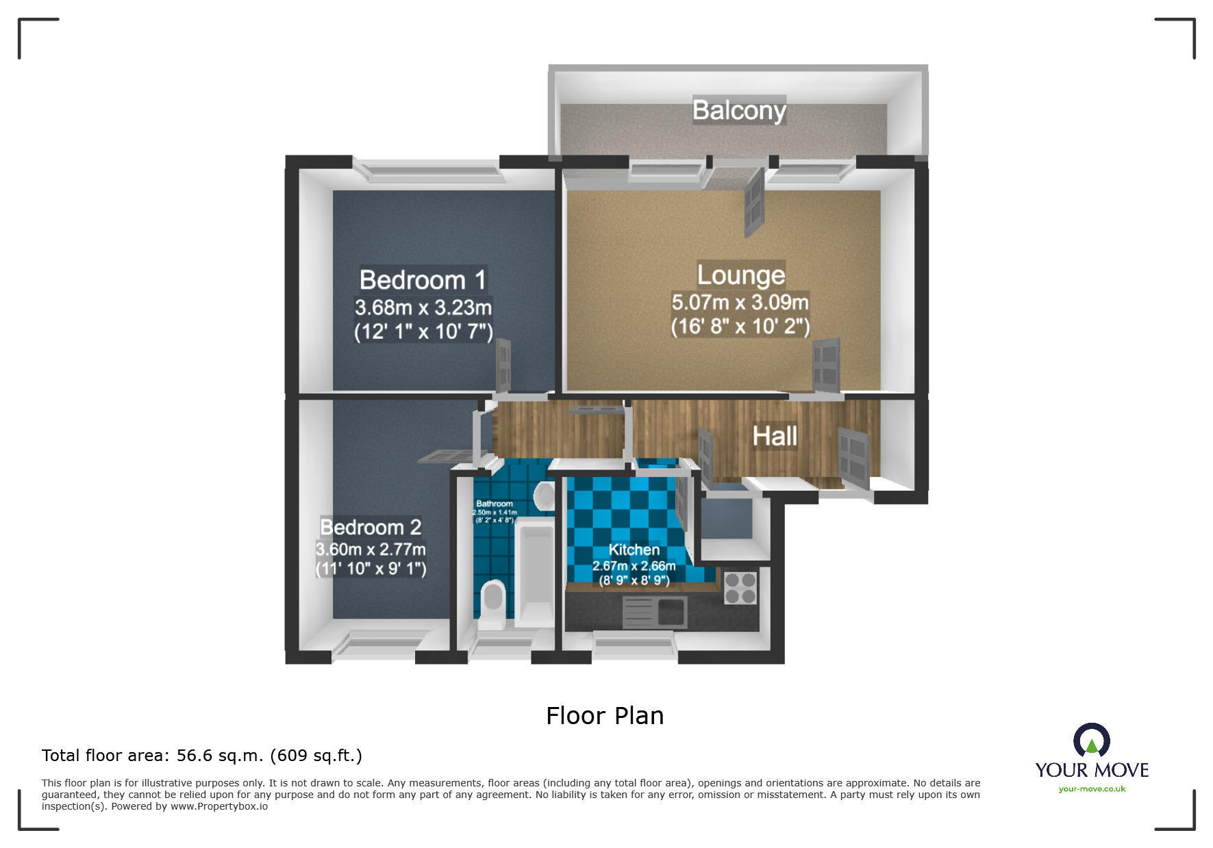 Floorplan of 2 bedroom Flat for sale, Roberts Green Road, Upper Gornal, West Midlands, DY3