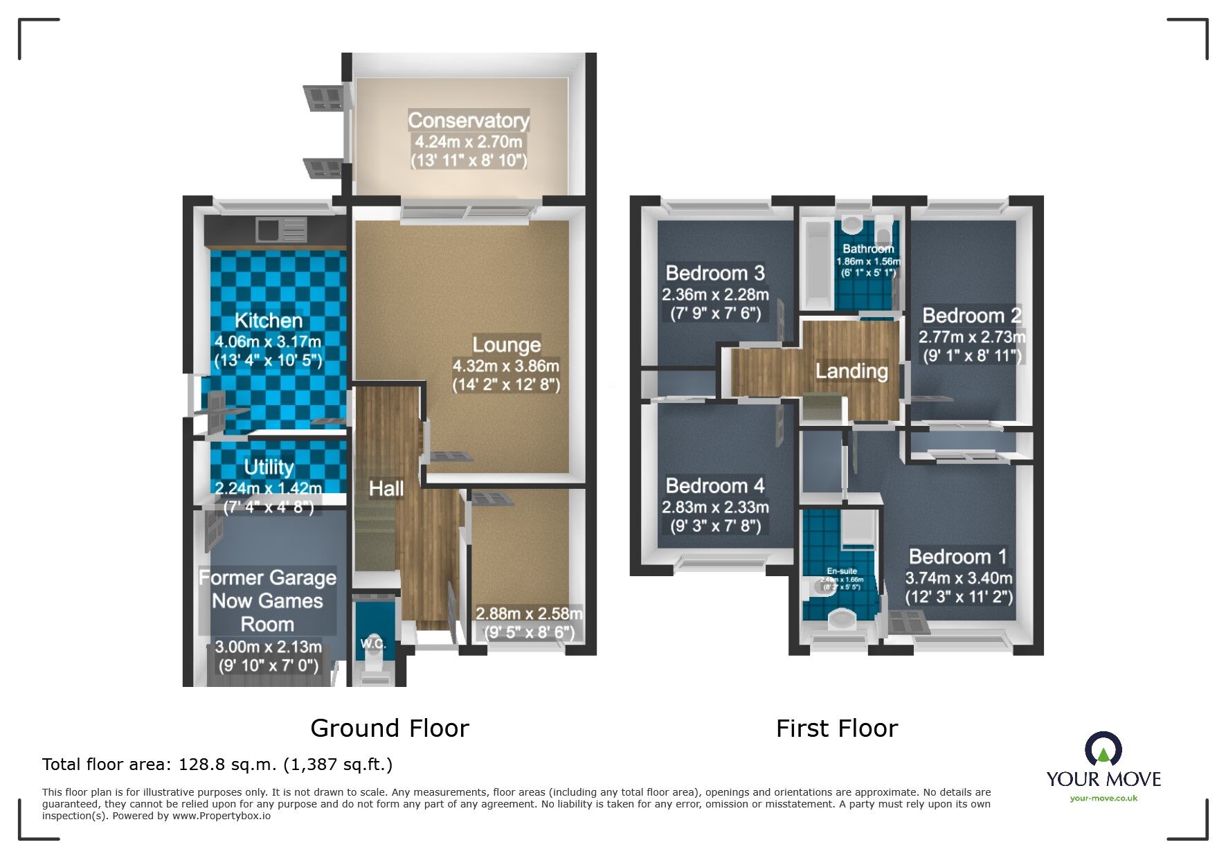 Floorplan of 4 bedroom Detached House for sale, Boscobel Close, Dudley, West Midlands, DY1