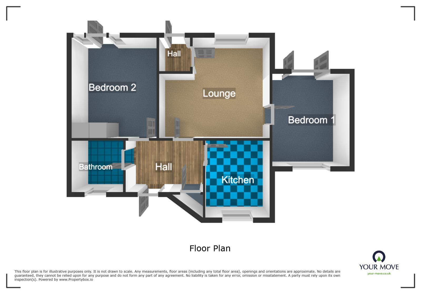Floorplan of 2 bedroom Semi Detached Bungalow to rent, Kestrel Road, Oldbury, West Midlands, B68