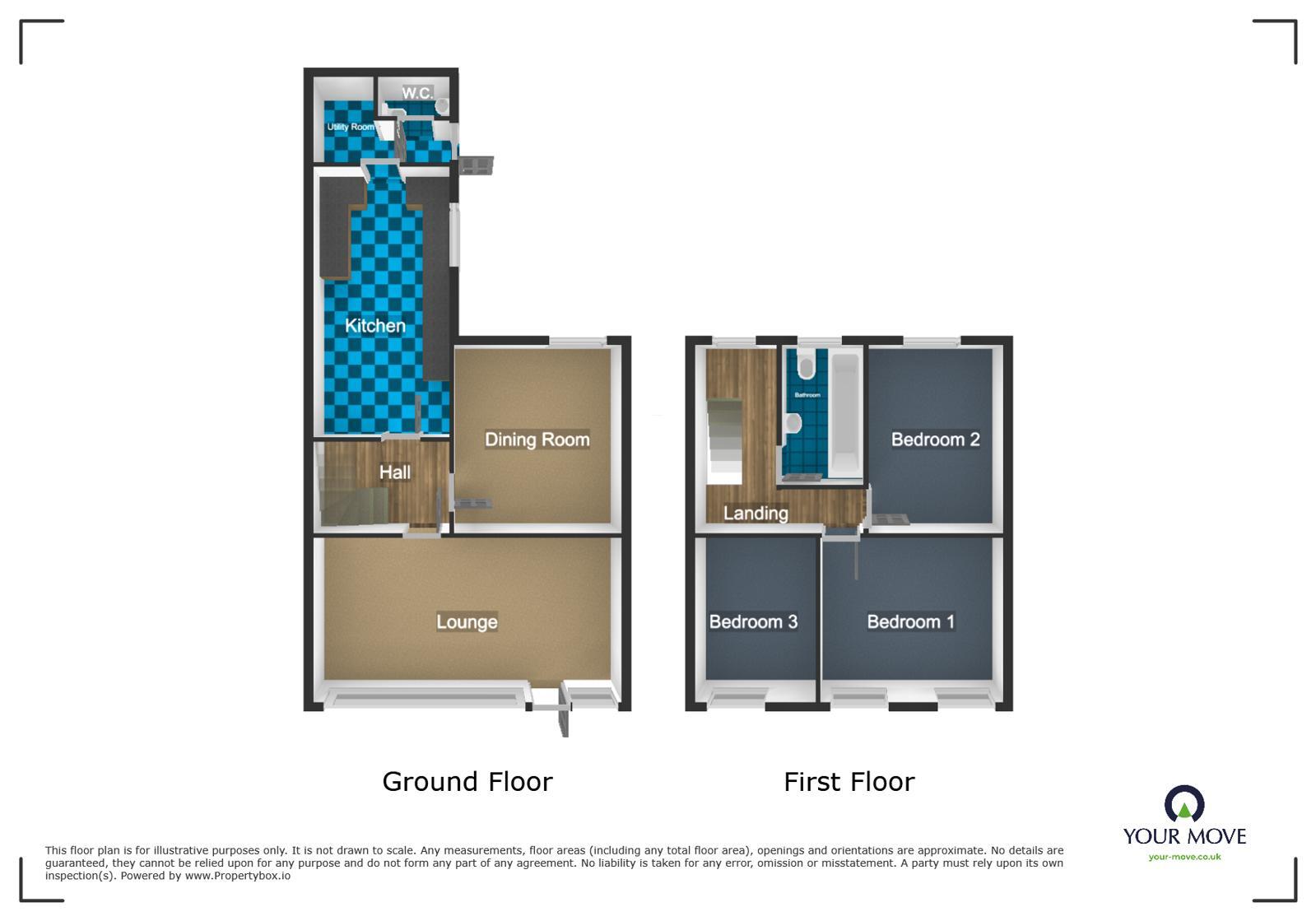 Floorplan of 3 bedroom Mid Terrace House to rent, Bradford Road, Dudley, West Midlands, DY2