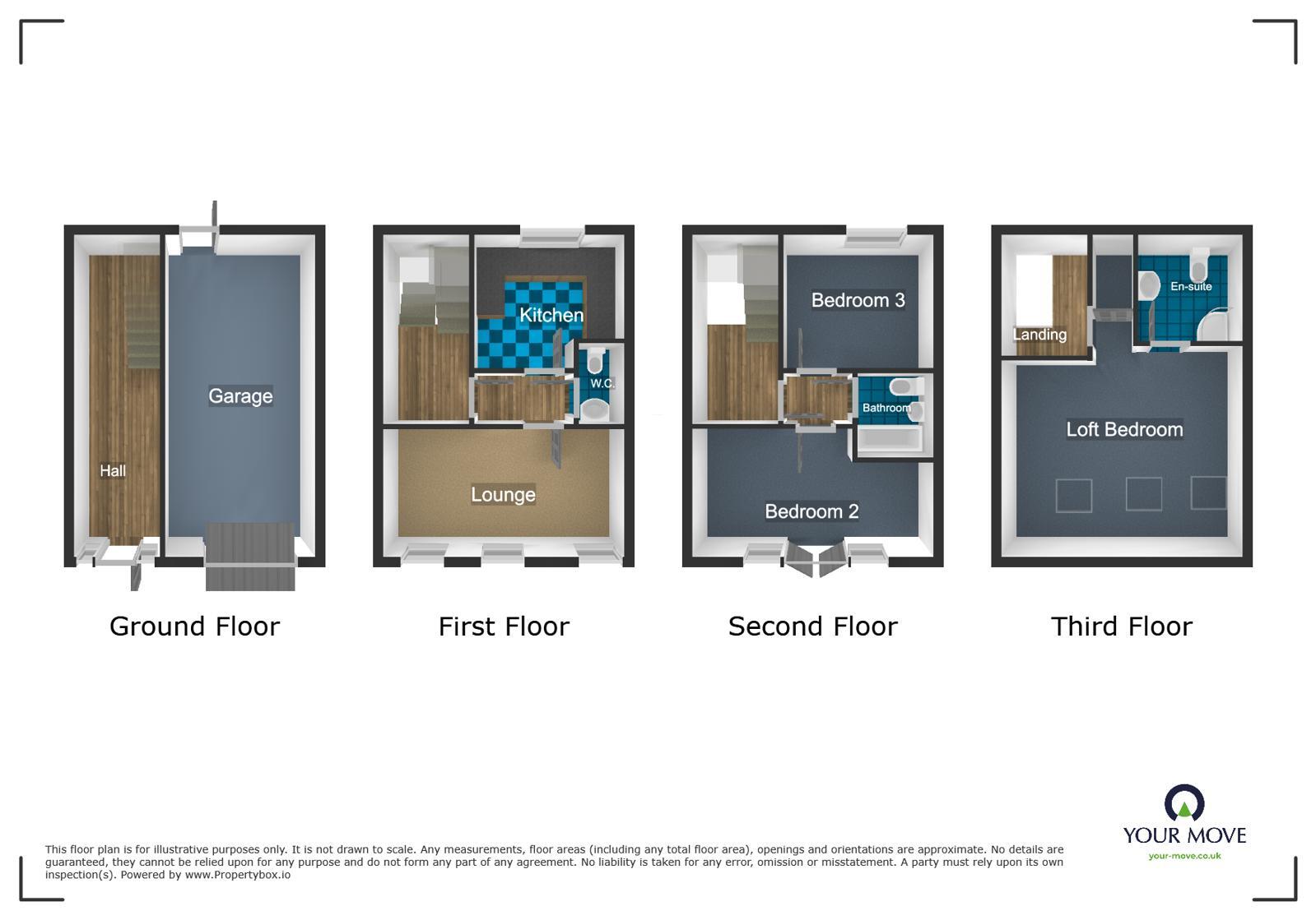 Floorplan of 3 bedroom Mid Terrace House to rent, New Road, Kidderminster, Worcestershire, DY10