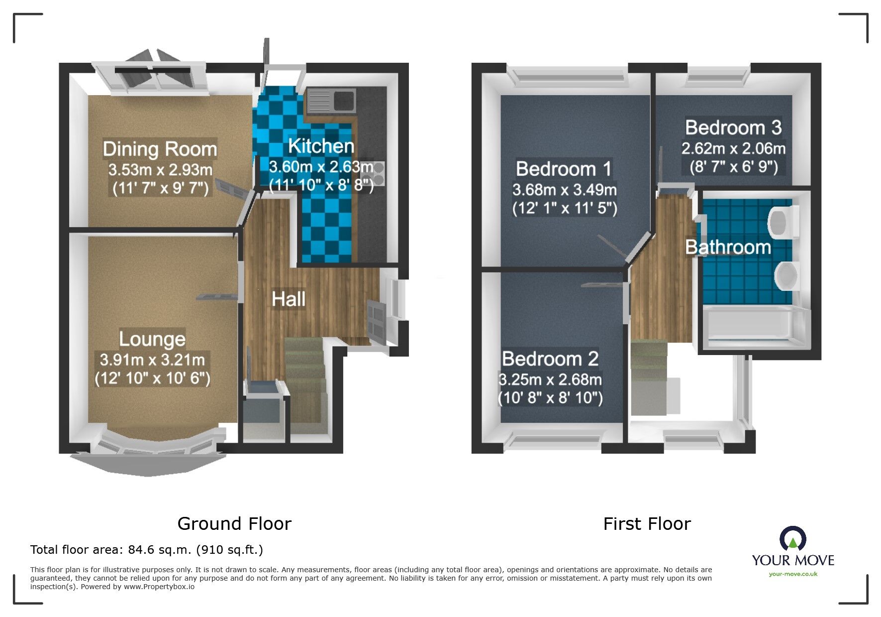 Floorplan of 3 bedroom Detached House for sale, Claughton Road, Dudley, West Midlands, DY2