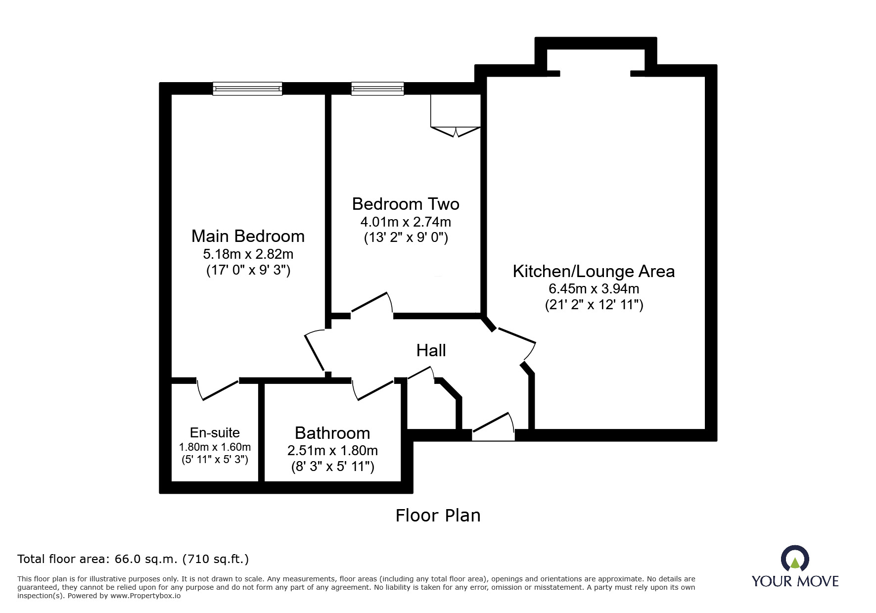 Floorplan of 2 bedroom Flat for sale, Aqua Court, Cardale Street, Sandwell,, B65