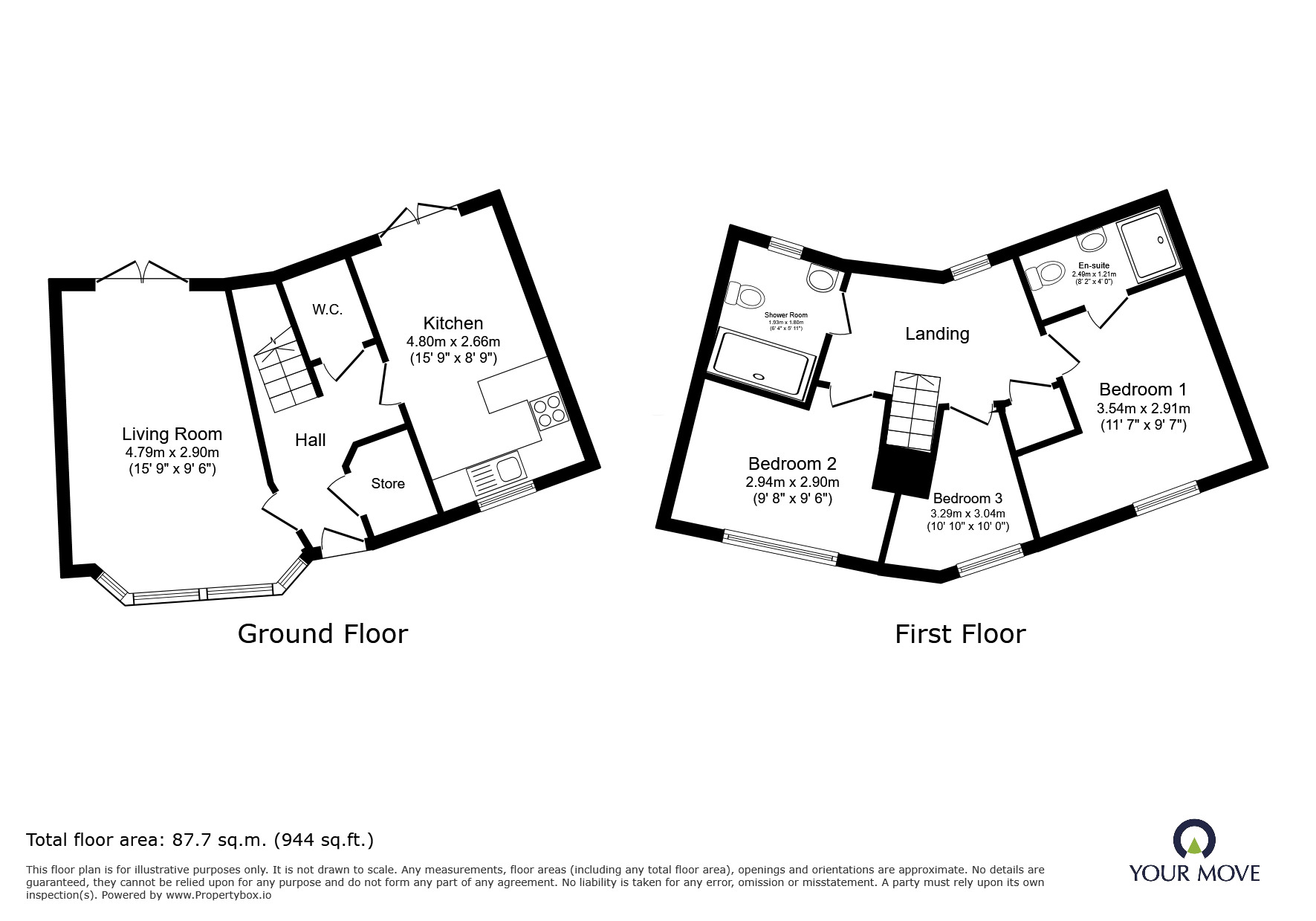 Floorplan of 3 bedroom Detached House for sale, Guest Avenue, Dudley, West Midlands, DY1
