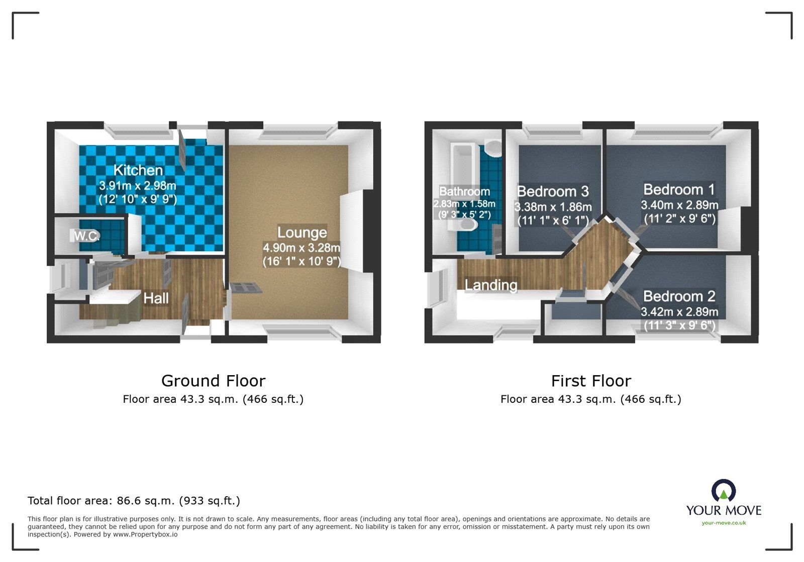 Floorplan of 3 bedroom Semi Detached House to rent, Tiled House Lane, Brierley Hill, West Midlands, DY5