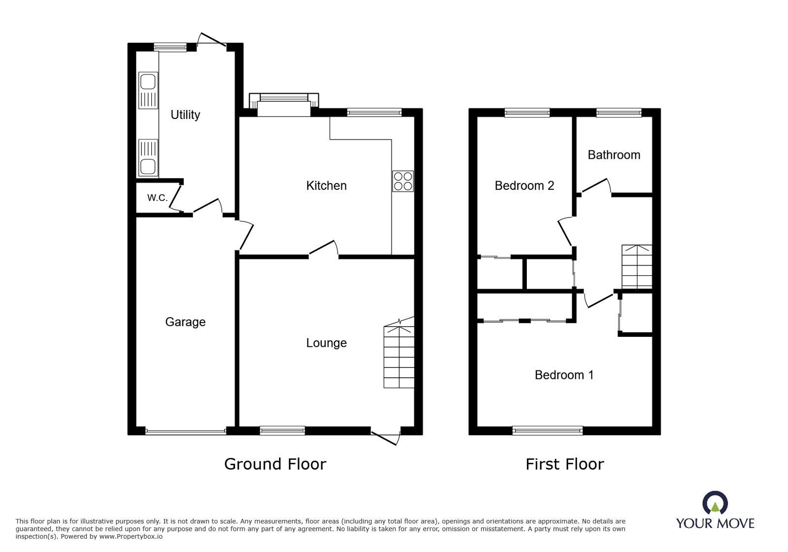 Floorplan of 2 bedroom Mid Terrace House to rent, Pale Street, Dudley, West Midlands, DY3