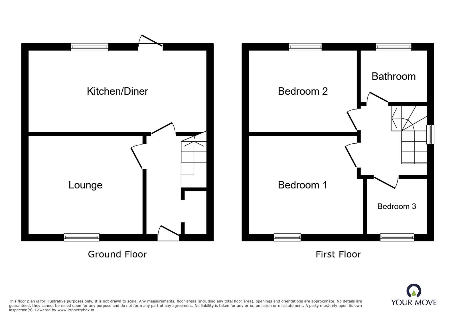 Floorplan of 3 bedroom Semi Detached House for sale, Mount Street, Tipton, West Midlands, DY4