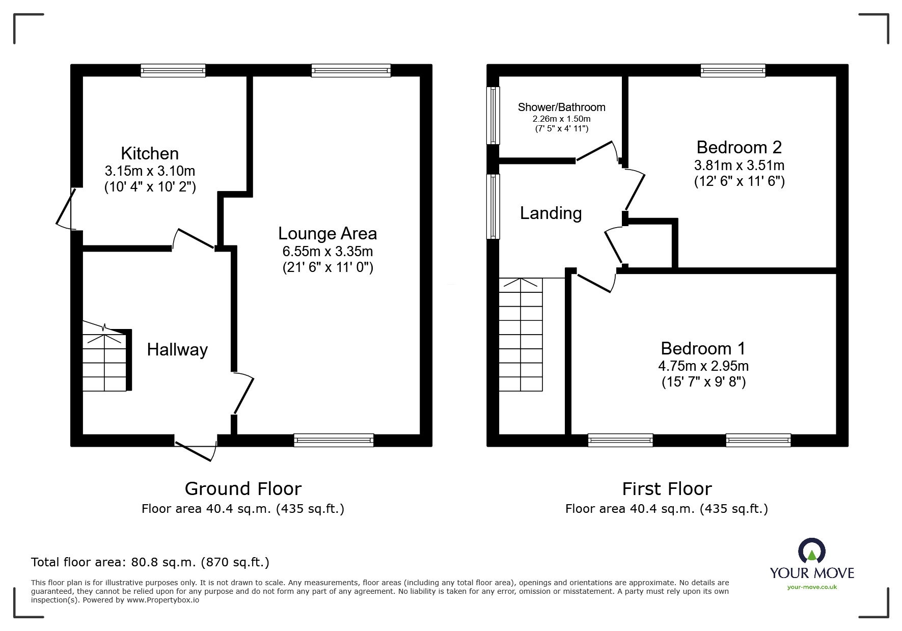 Floorplan of 2 bedroom Semi Detached House to rent, Aberdour Place, Dunfermline, Fife, KY11