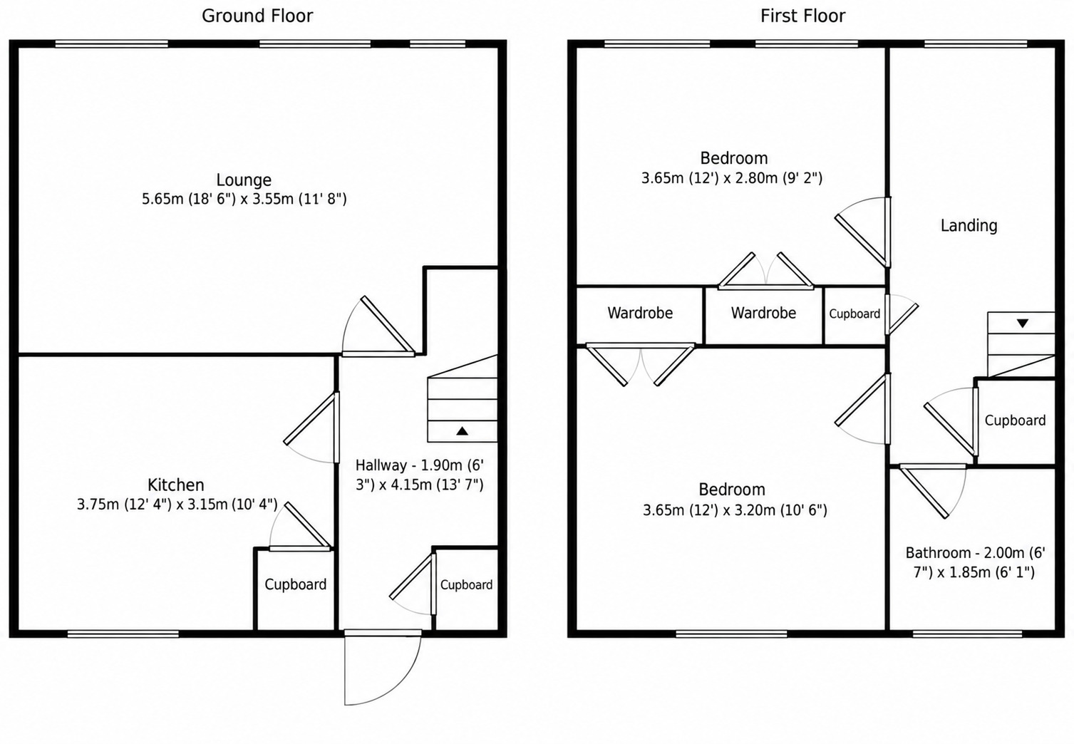 Floorplan of 2 bedroom End Terrace House to rent, Kirklands, Dunfermline, Fife, KY12