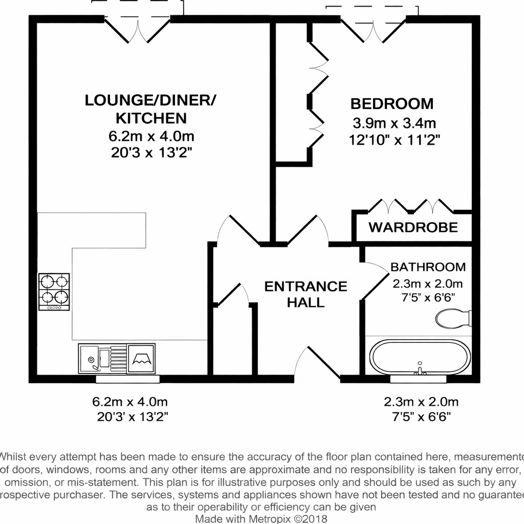 Floorplan of 1 bedroom Flat to rent, Robert Grove, Dunfermline, Fife, KY11