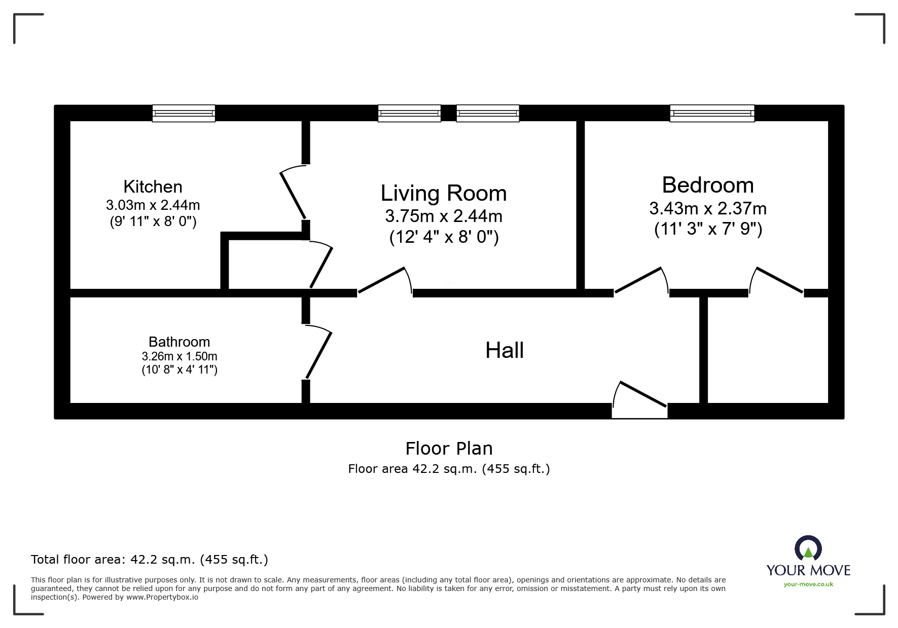 Floorplan of 1 bedroom  Flat to rent, E 11 Guildhall Street, Dunfermline, Fife, KY12