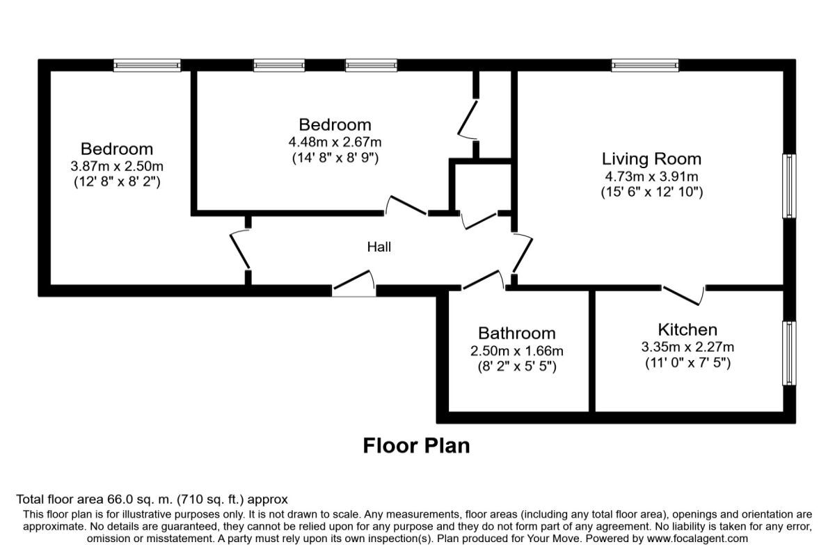 Floorplan of 2 bedroom  Flat to rent, Guildhall Street, Dunfermline, Fife, KY12