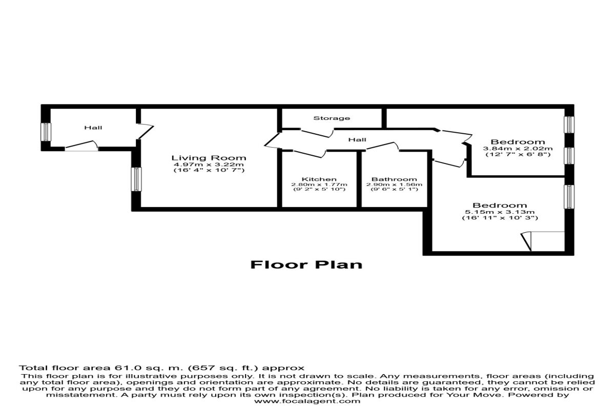 Floorplan of 2 bedroom Flat to rent, Guildhall Street, Dunfermline, Fife, KY12