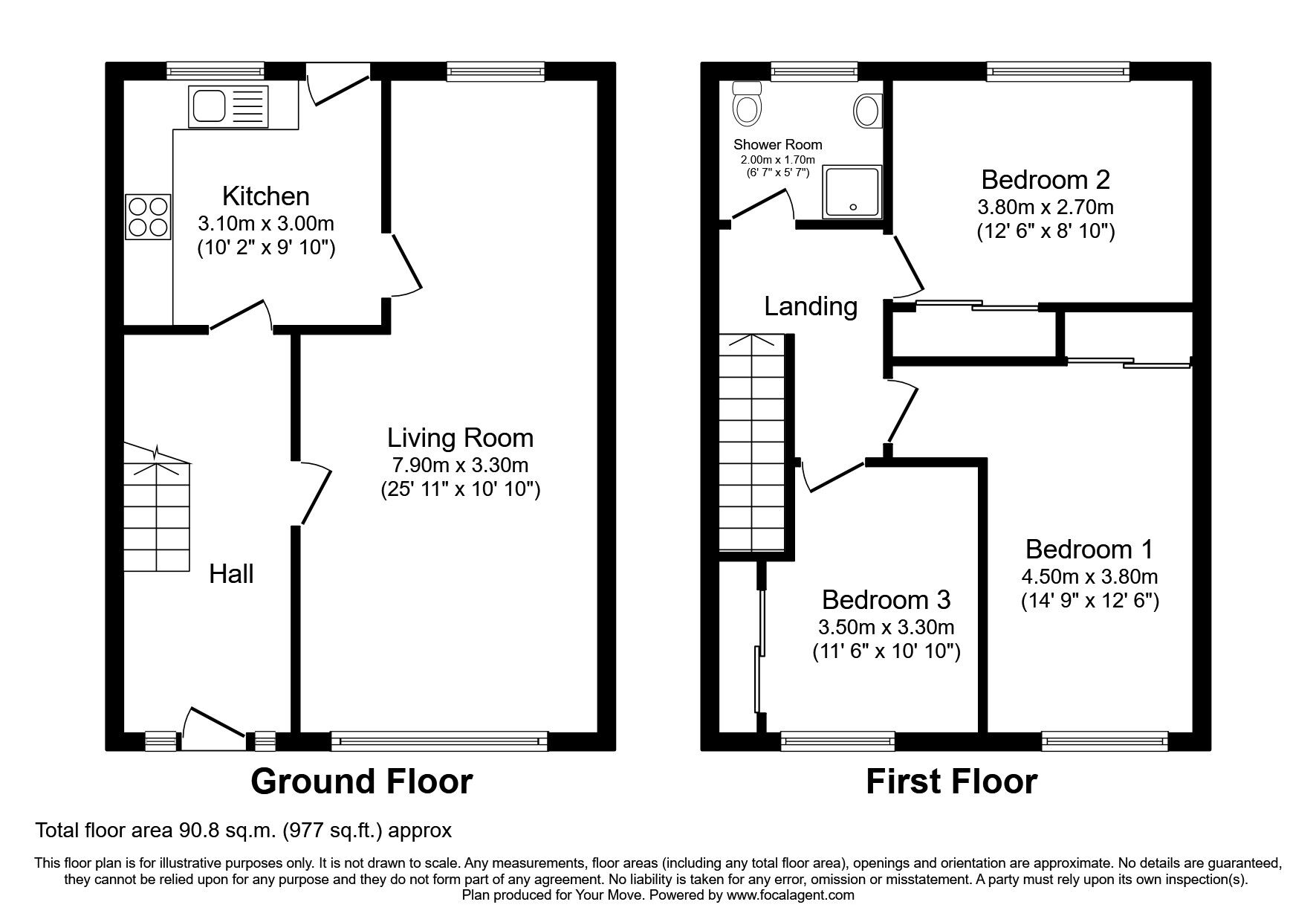 Floorplan of 3 bedroom Mid Terrace House to rent, Mathieson Place, Dunfermline, Fife, KY11