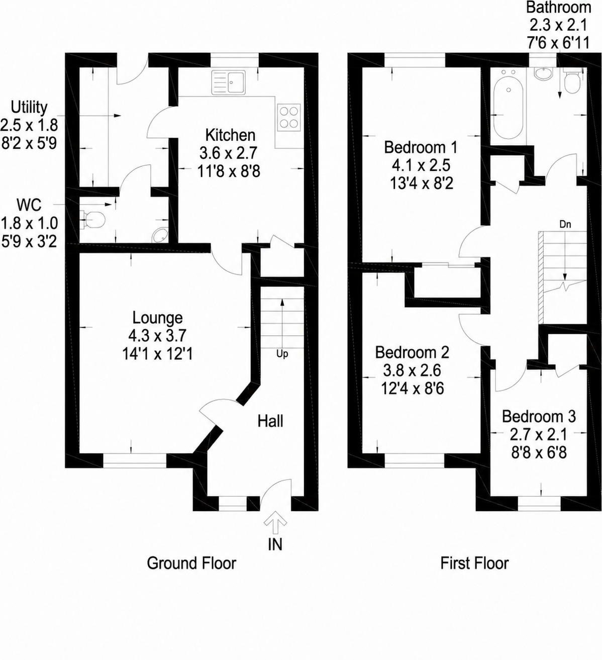 Floorplan of 3 bedroom Mid Terrace House to rent, Swift Street, Dunfermline, KY11