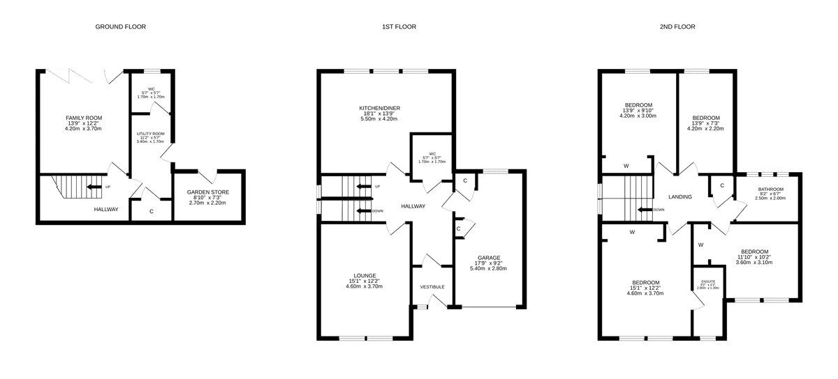Floorplan of 4 bedroom Detached House for sale, West Road, Saline, Dunfermline, KY12