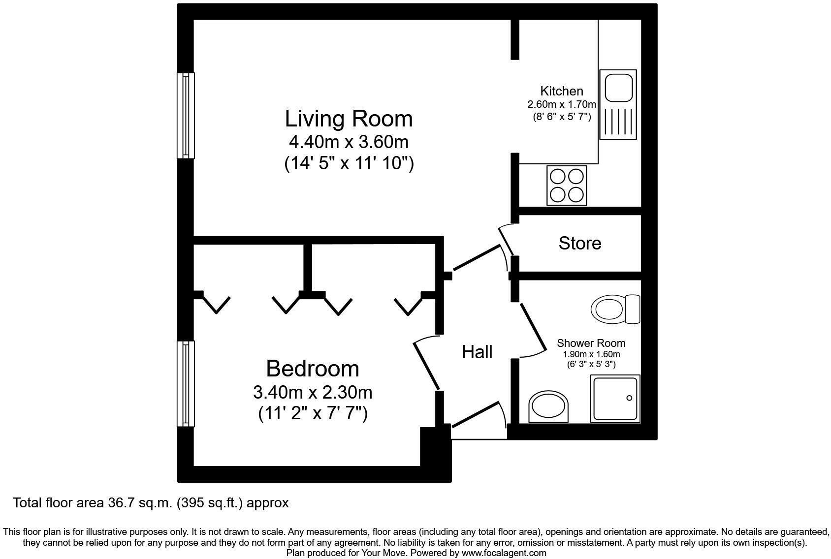 Floorplan of 1 bedroom Flat to rent, William Street, Dunfermline, KY12