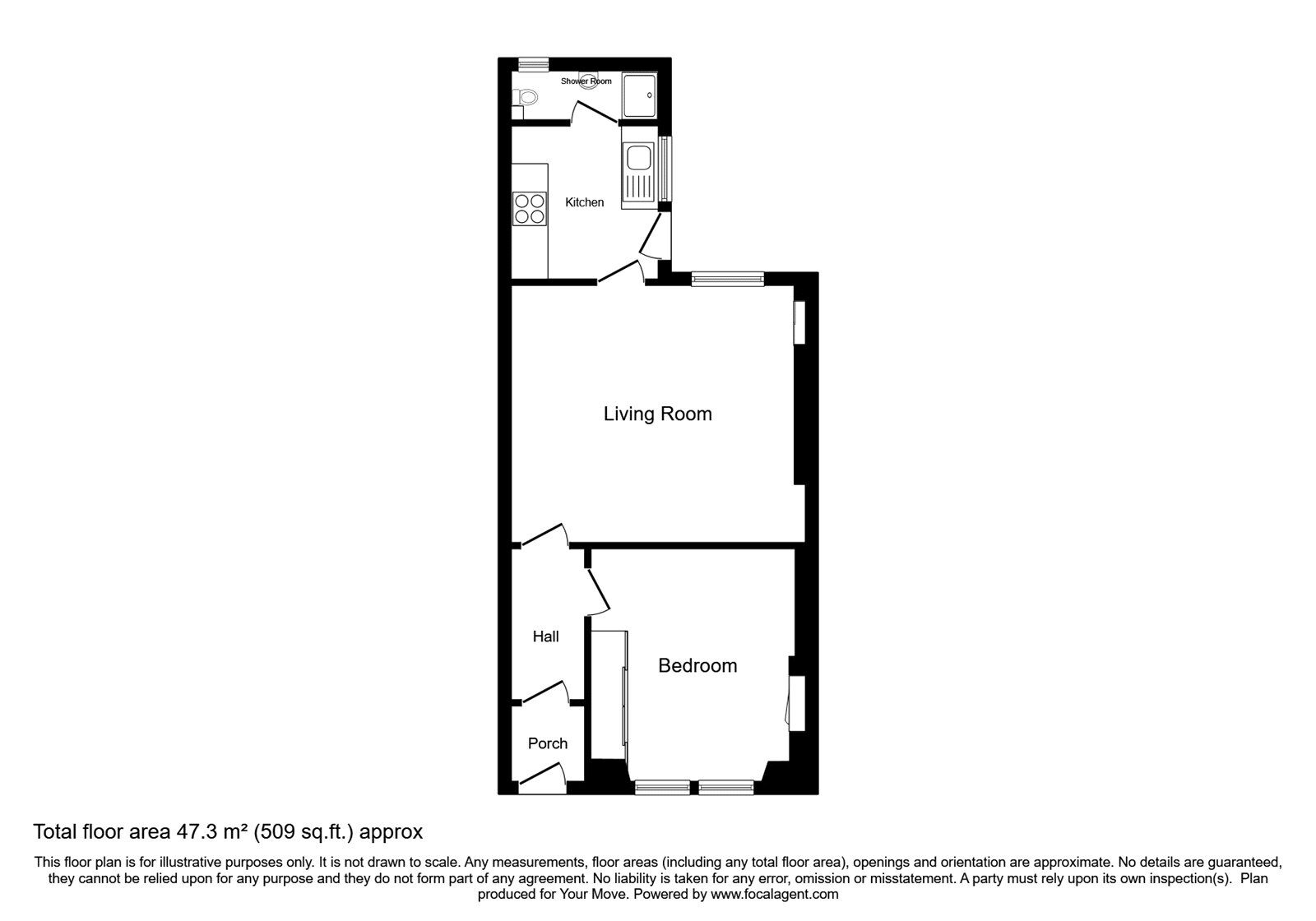 Floorplan of 1 bedroom Flat to rent, Elliothill Street, Dunfermline, Fife, KY11