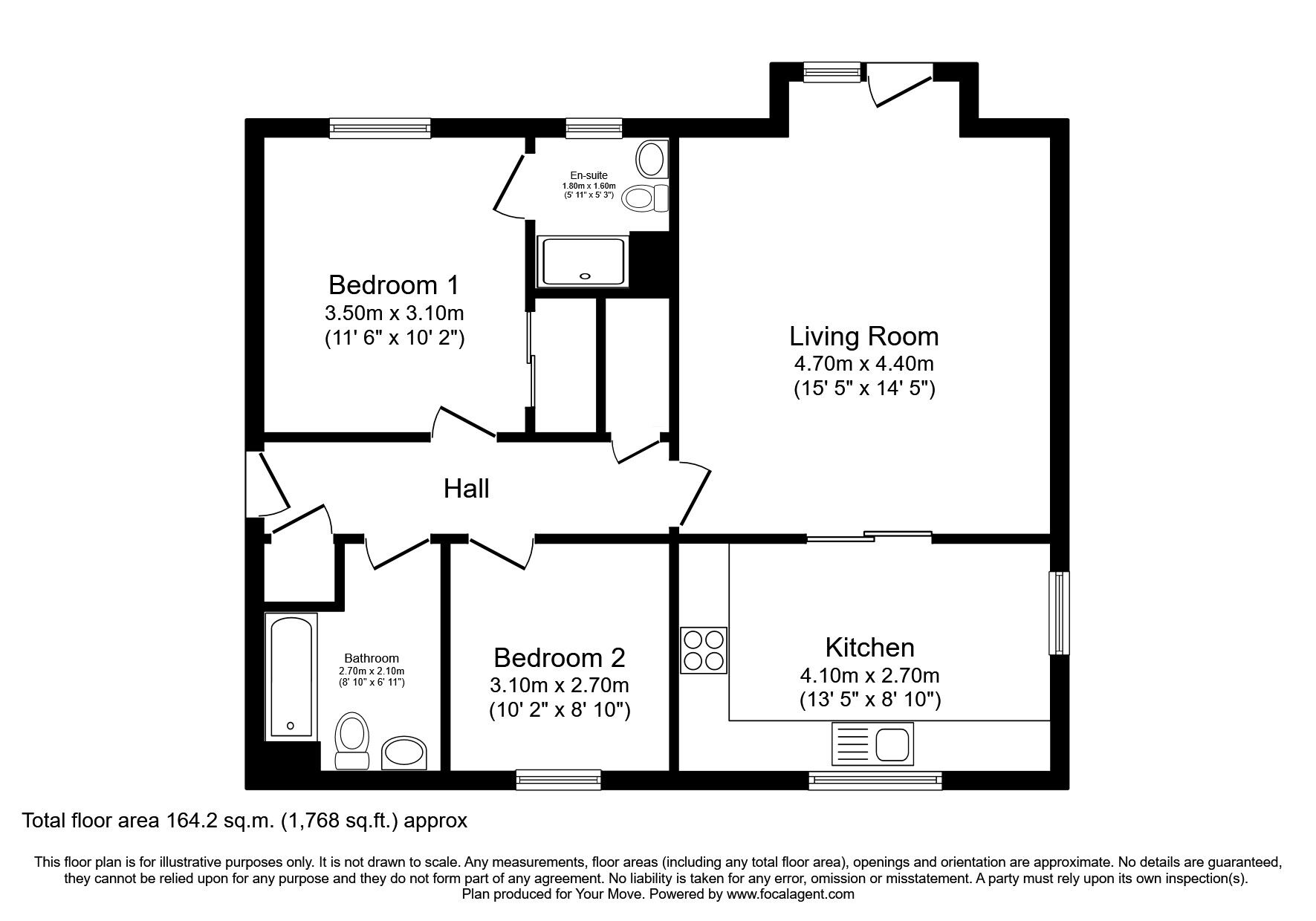Floorplan of 2 bedroom  Flat for sale, Westfield Grove, Dunfermline, Fife, KY12