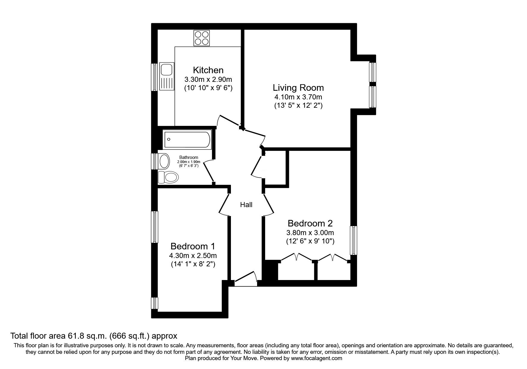 Floorplan of 2 bedroom  House for sale, Campbell Street, Dunfermline, Fife, KY12