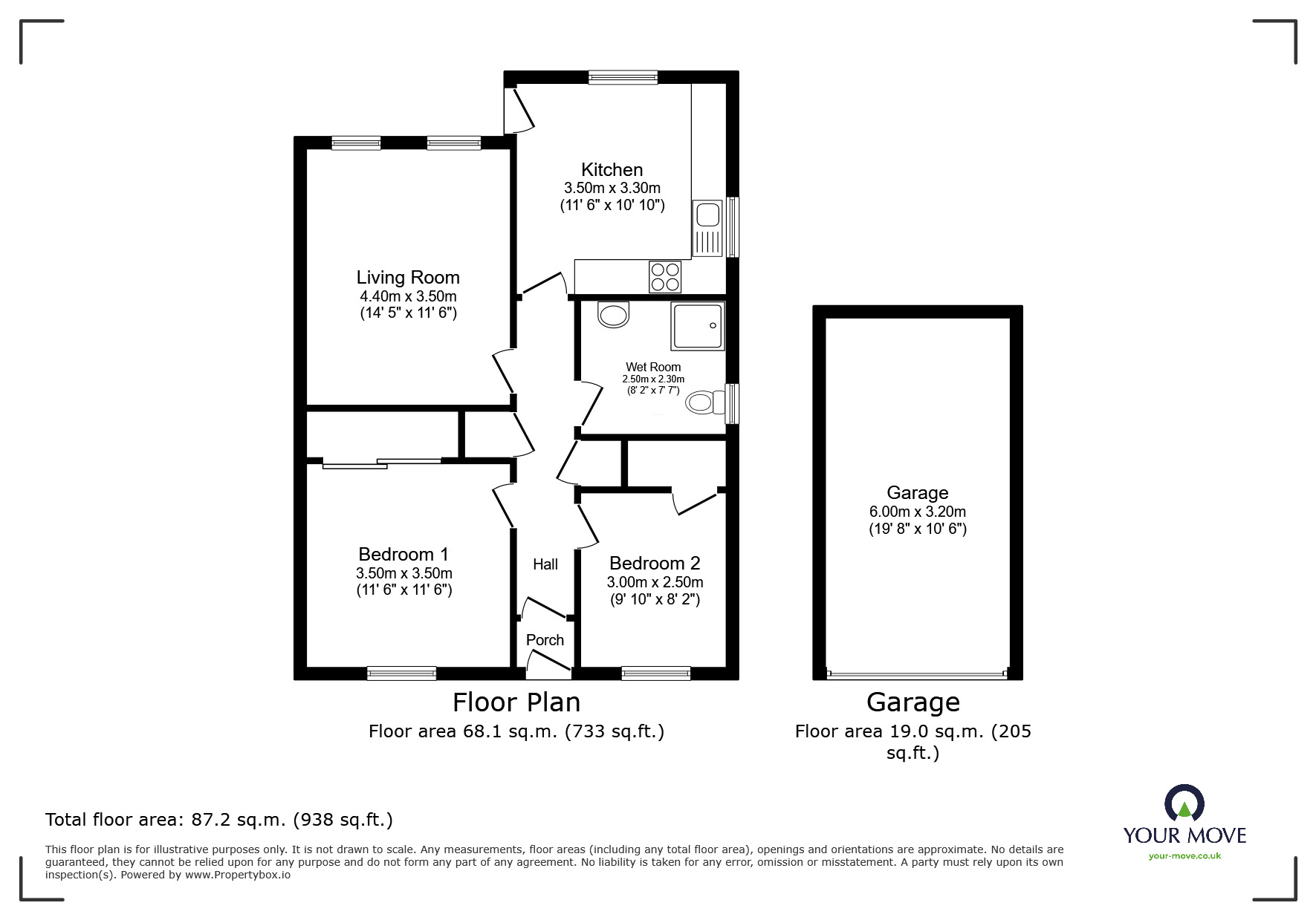 Floorplan of 2 bedroom  Flat to rent, Houston Court, Dunfermline, Fife, KY12