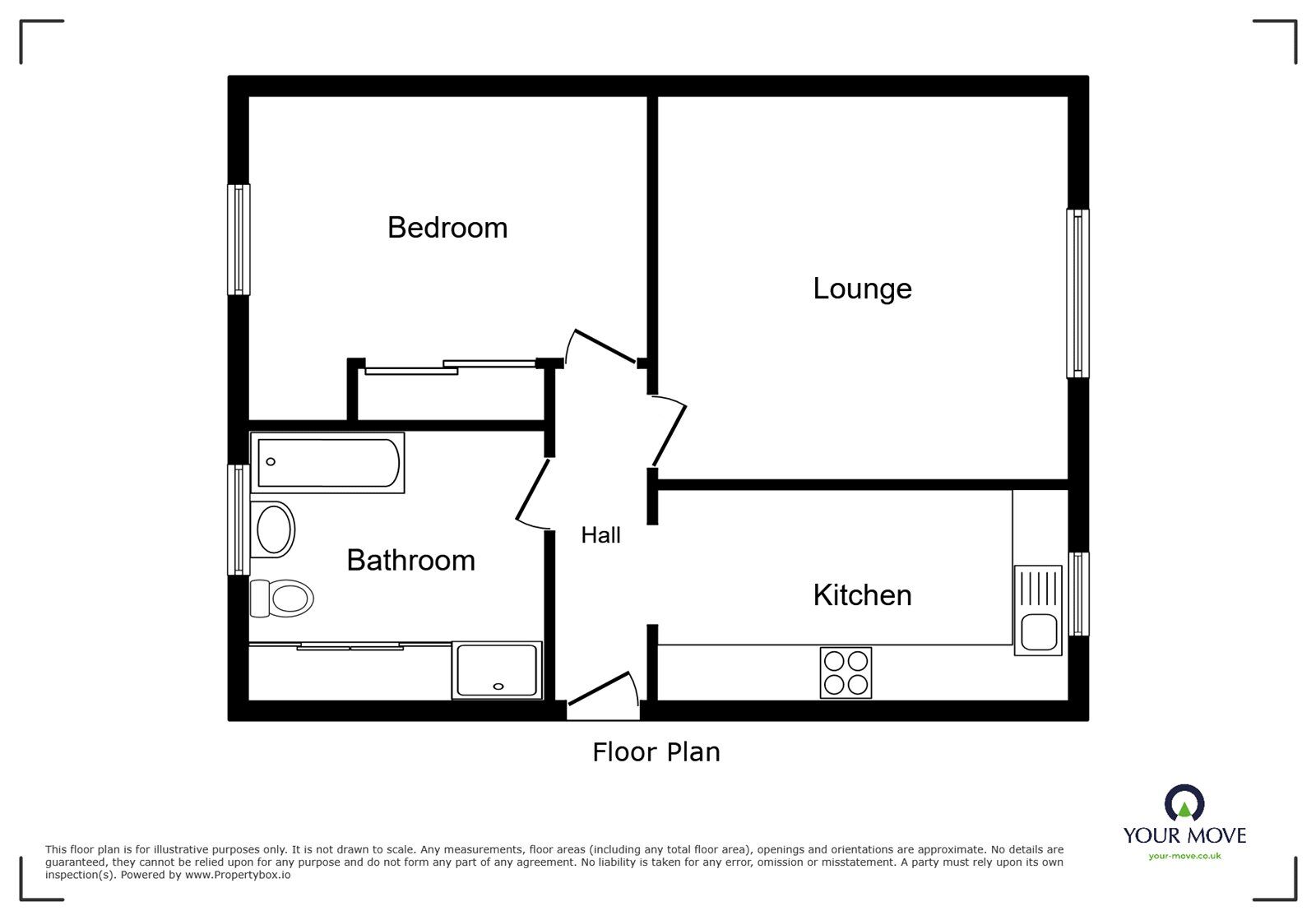 Floorplan of 1 bedroom  Flat to rent, Shamrock Street, Dunfermline, Fife, KY12
