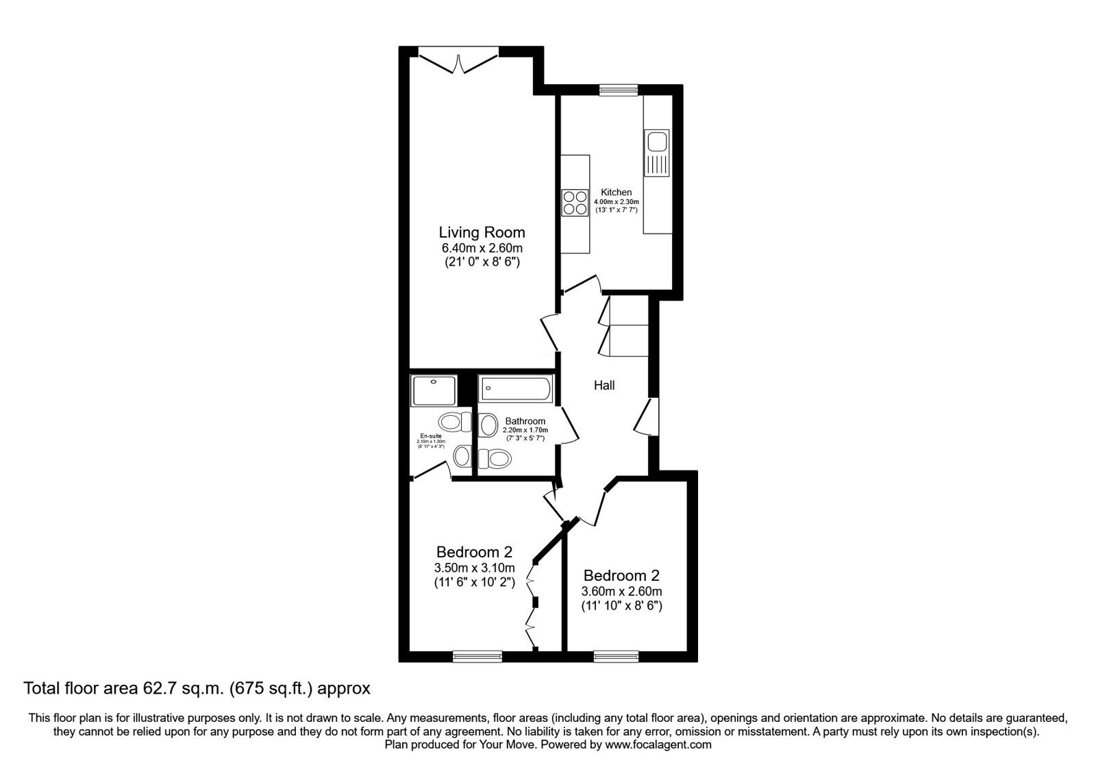 Floorplan of 2 bedroom  Flat for sale, Edmund Place, Fife, KY12