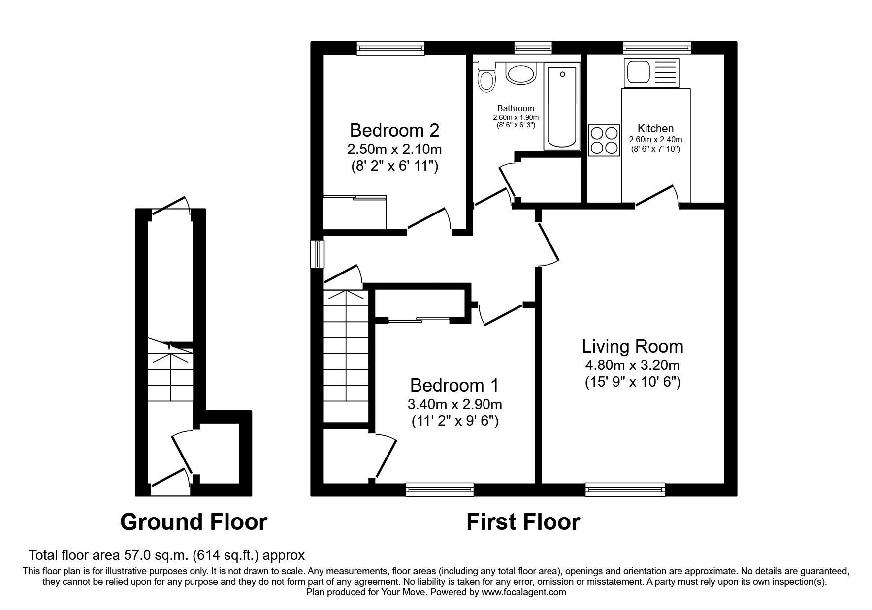 Floorplan of 2 bedroom  Flat for sale, Lathro Lane, Kinross, Perth and Kinross, KY13