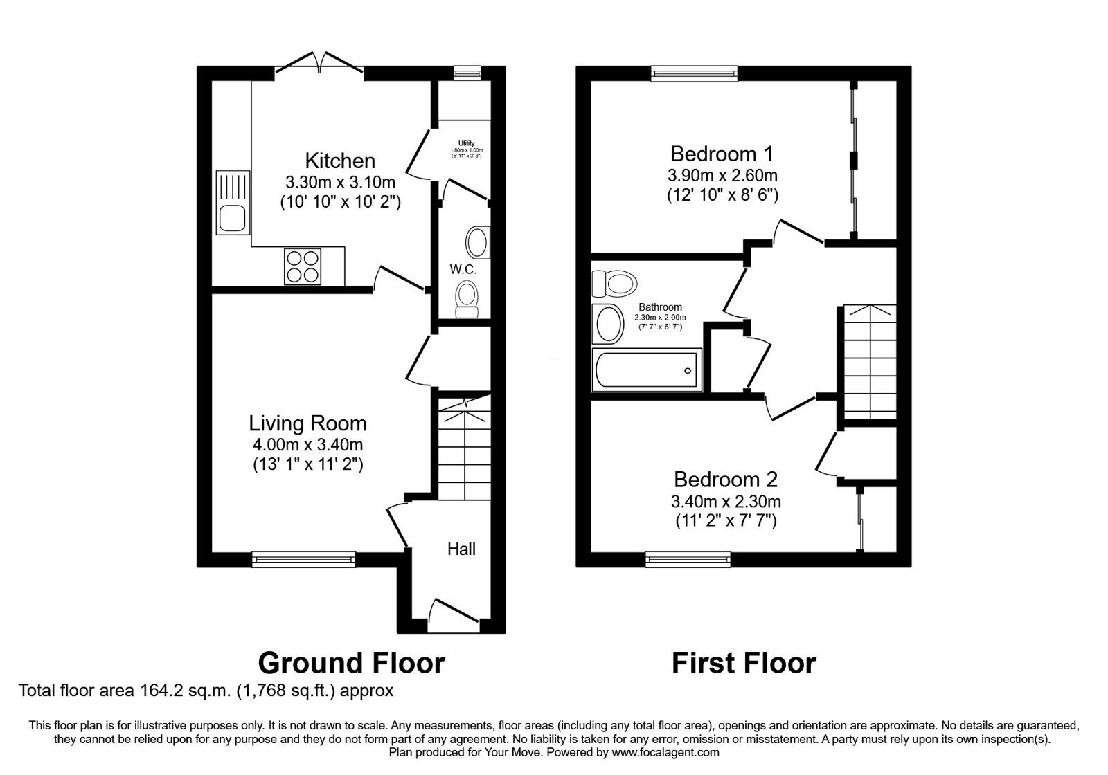 Floorplan of 2 bedroom Mid Terrace House for sale, Elm Park, Hill of Beath, Fife, KY4