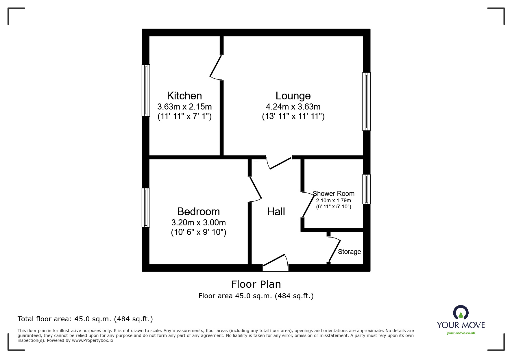 Floorplan of 1 bedroom  Flat to rent, Glen More, East Kilbride, South Lanarkshire, G74