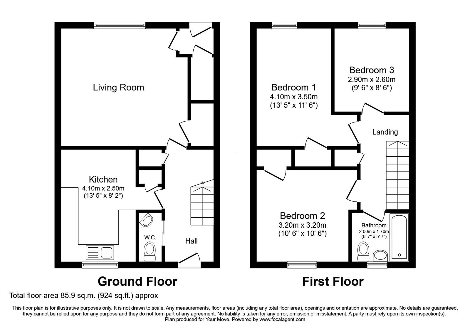 Floorplan of 3 bedroom End Terrace House for sale, Church Street, Kingseat, Fife, KY12