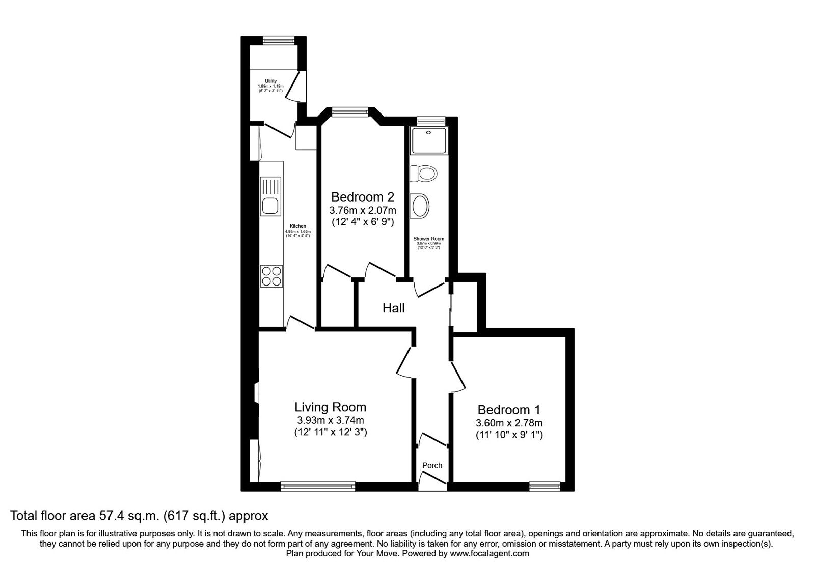 Floorplan of 2 bedroom  Flat for sale, Appin Crescent, Dunfermline, Fife, KY12