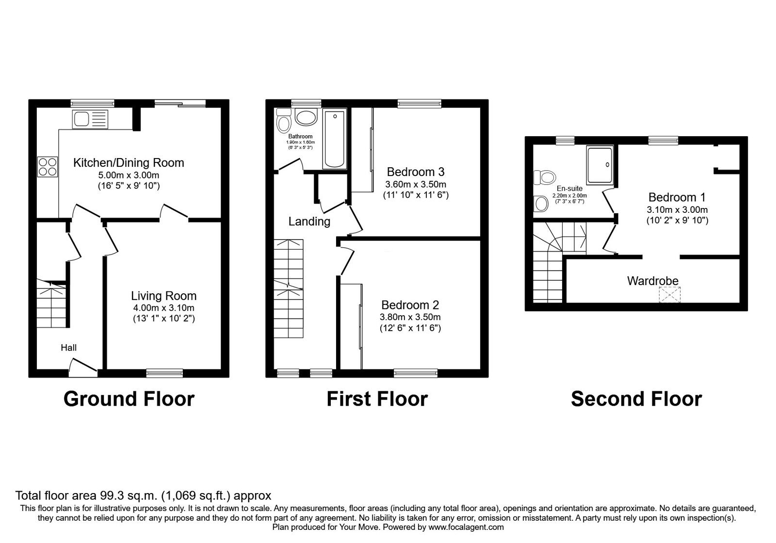 Floorplan of 3 bedroom Mid Terrace House for sale, Leadside Crescent, Wellwood, Fife, KY12