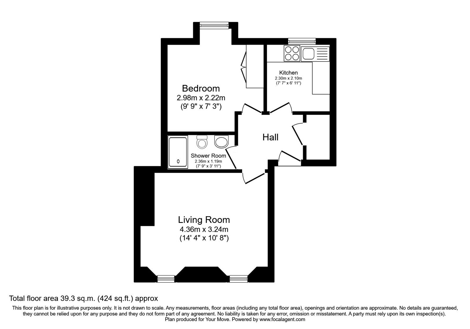 Floorplan of 1 bedroom  Flat for sale, High Street, Dunfermline, Fife, KY12