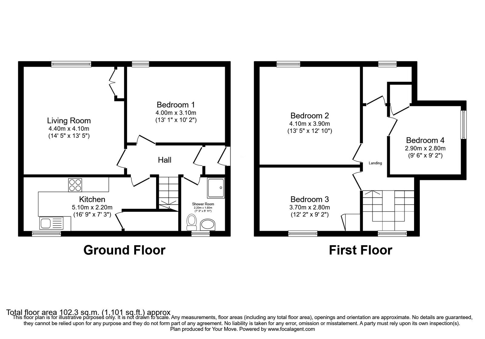 Floorplan of 4 bedroom Semi Detached House for sale, Burns Street, High Valleyfield, Fife, KY12