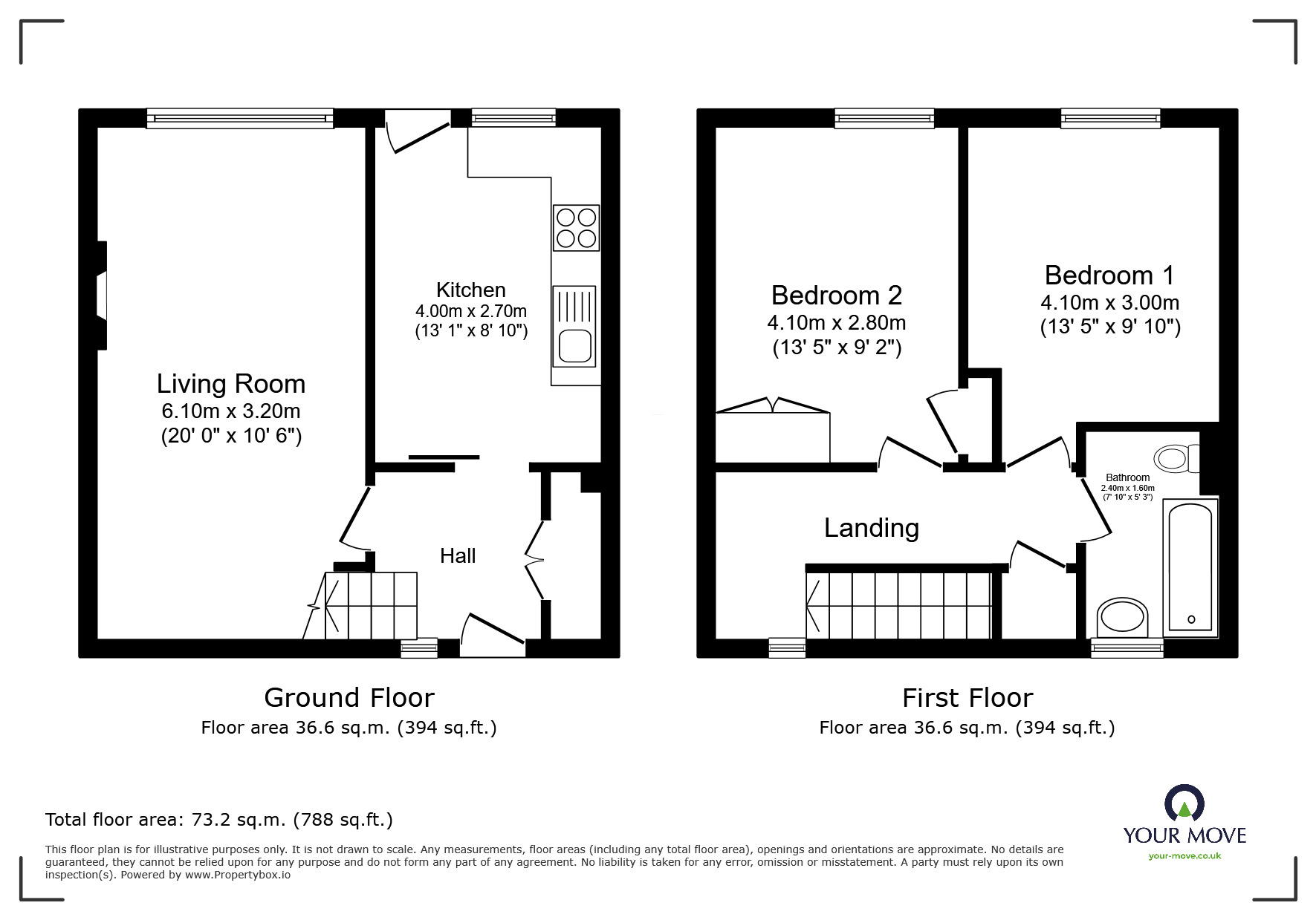 Floorplan of 2 bedroom Mid Terrace House for sale, Pollock Walk, Dunfermline, Fife, KY12