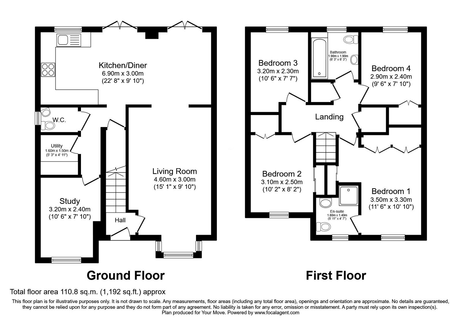 Floorplan of 4 bedroom Detached House for sale, Inverewe Place, Dunfermline, Fife, KY11