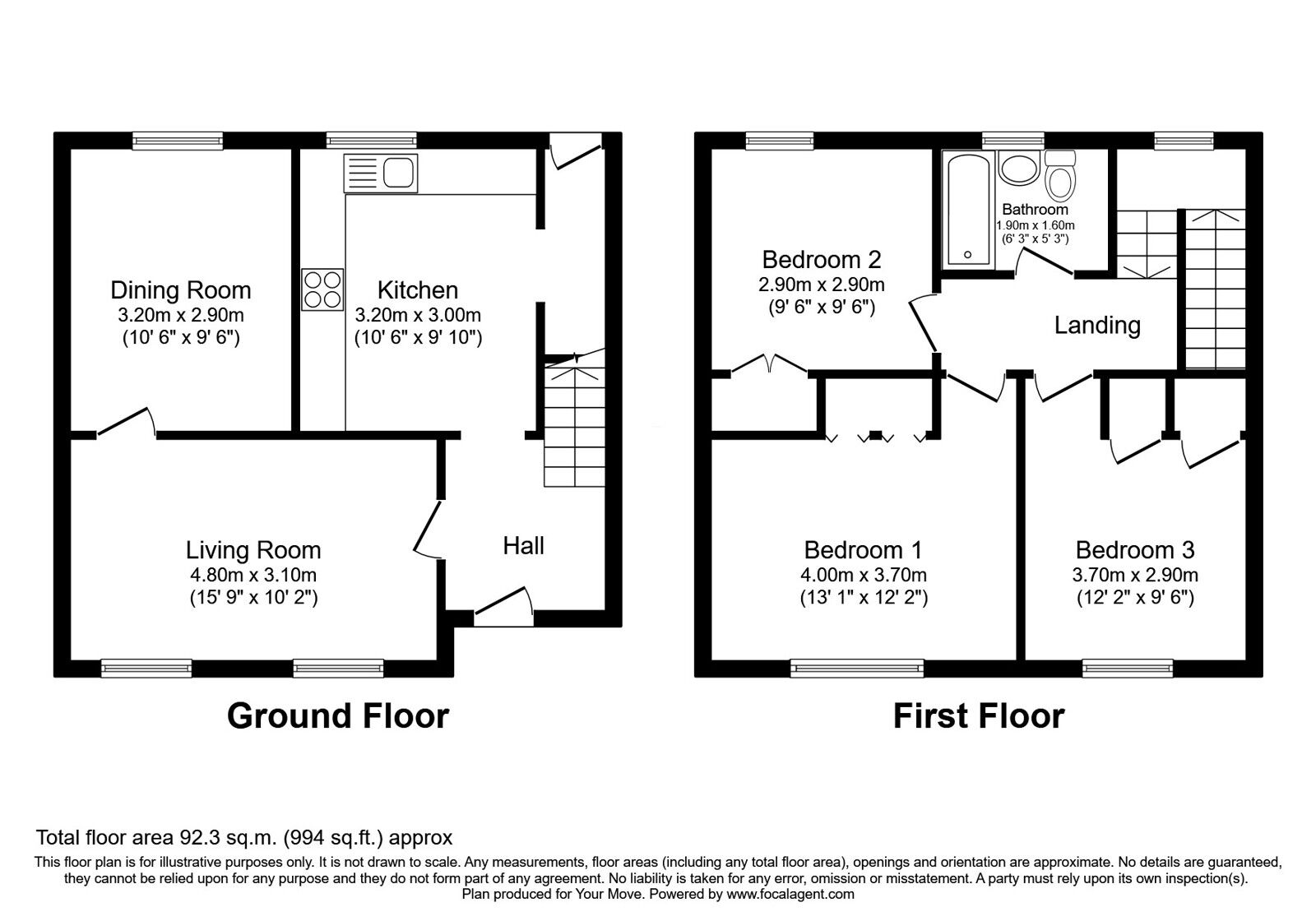 Floorplan of 3 bedroom Semi Detached House for sale, Boswell Drive, Oakley, Fife, KY12