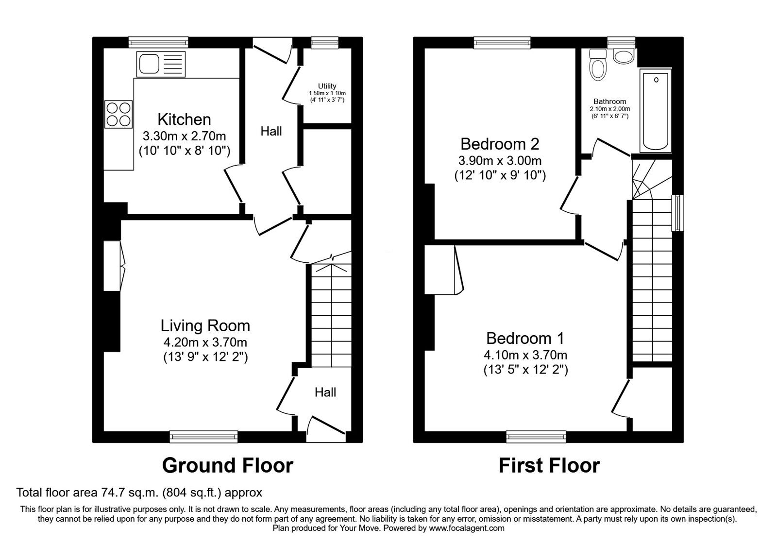 Floorplan of 2 bedroom Semi Detached House for sale, Mary Place, Dunfermline, Fife, KY11