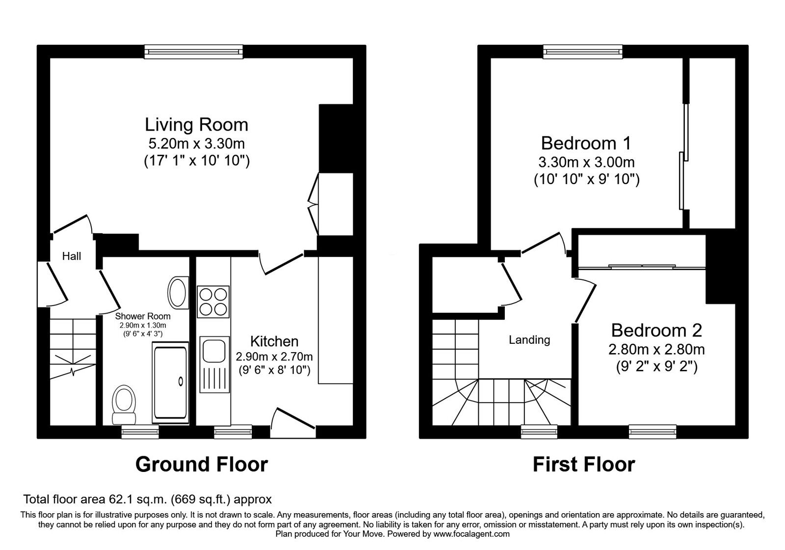 Floorplan of 2 bedroom End Terrace House for sale, Park Road, Rosyth, Fife, KY11