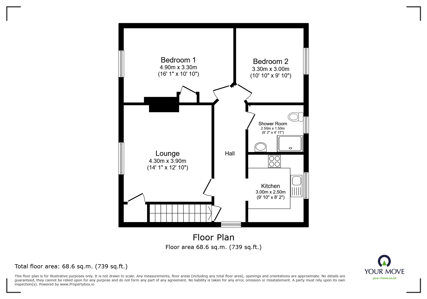 Floorplan of 2 bedroom  Flat to rent, Loch Street, Townhill, Fife, KY12