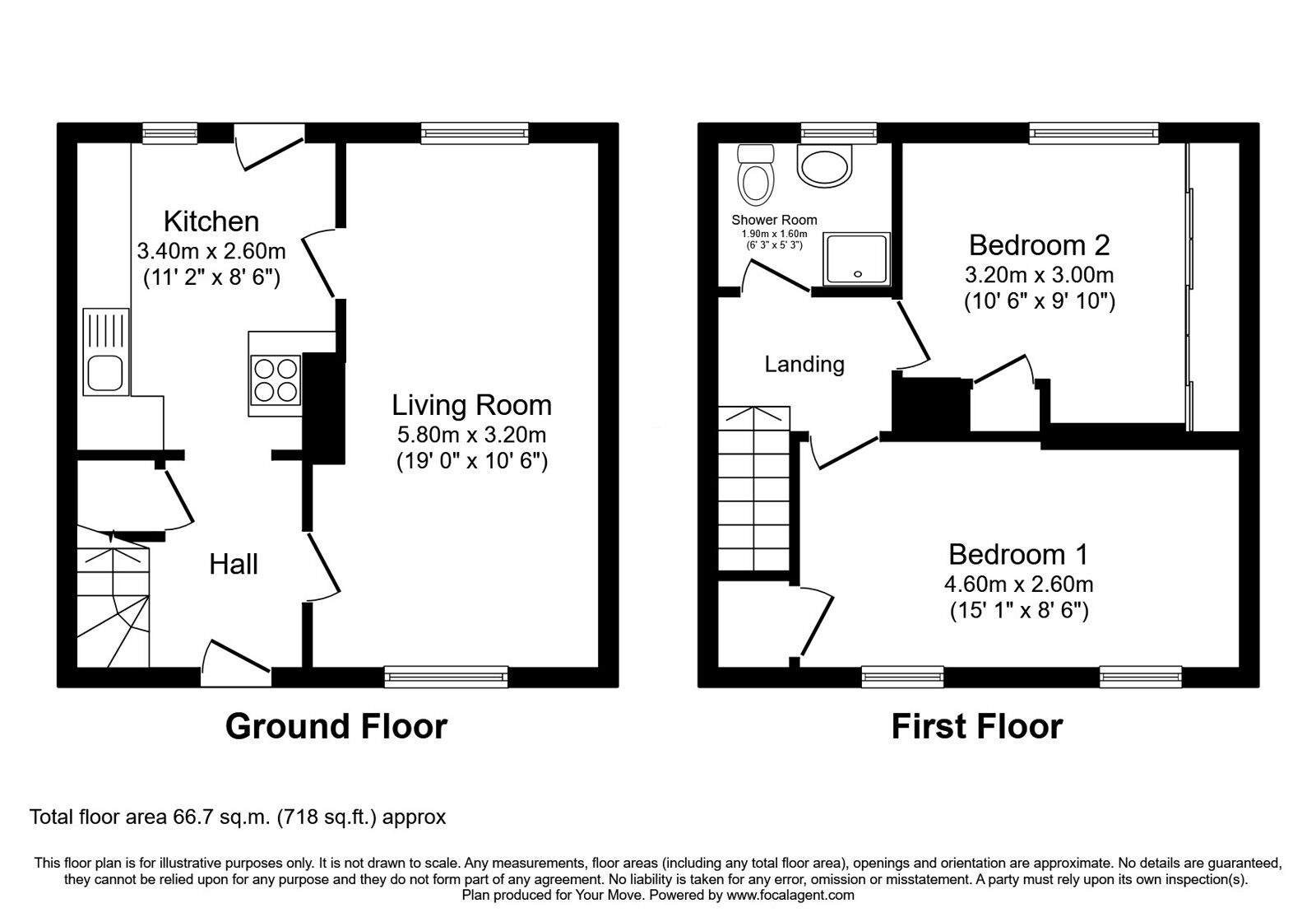 Floorplan of 2 bedroom Mid Terrace House for sale, Canmore Terrace, Wellwood, Fife, KY12