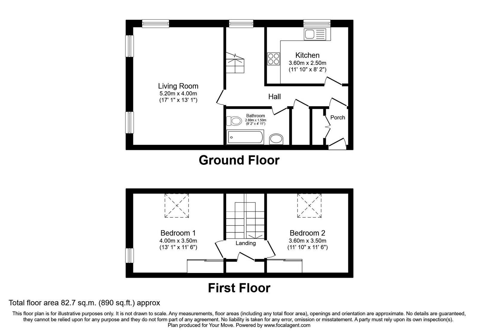 Floorplan of 2 bedroom  Flat for sale, Campbell Street, Dunfermline, Fife, KY12